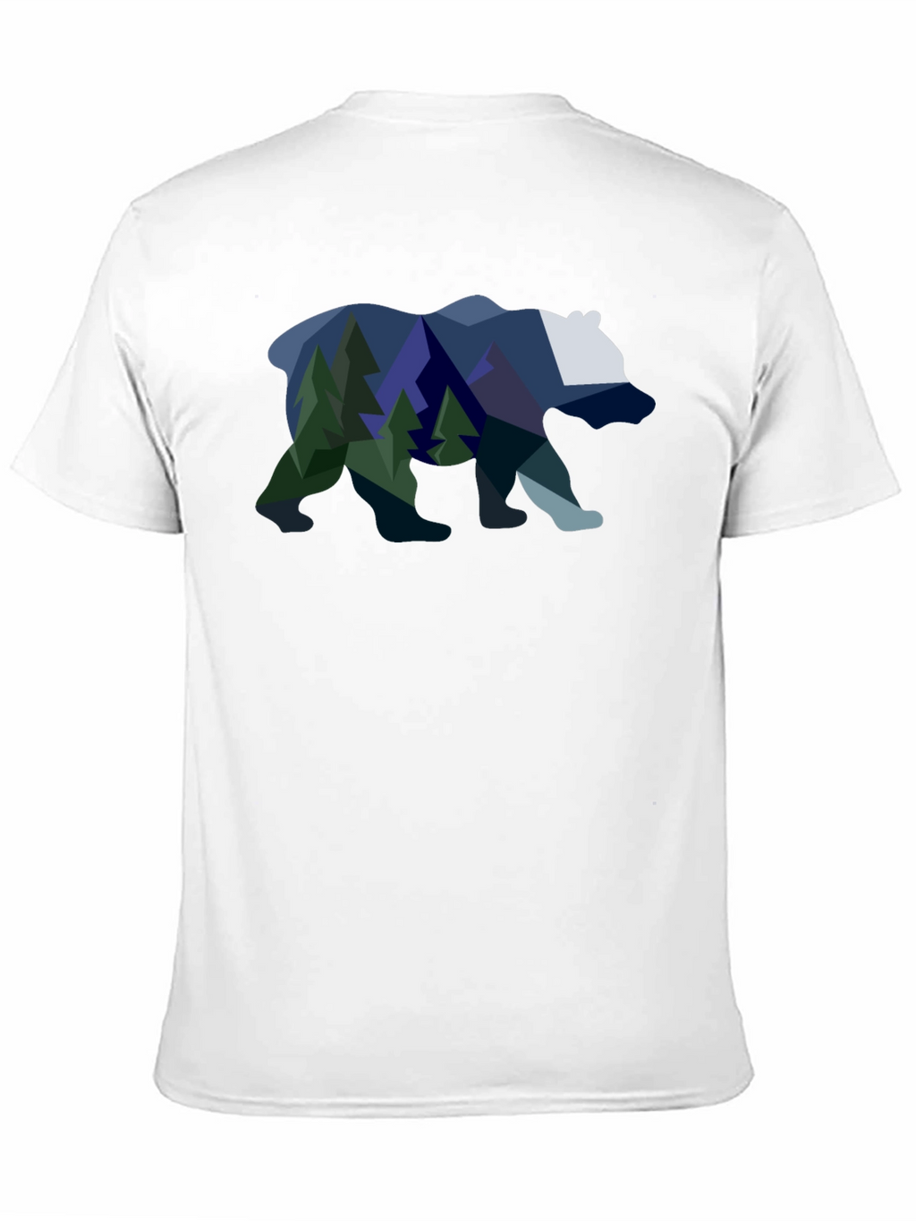 Geometric Bear & Mountain Scene Graphic Tee
