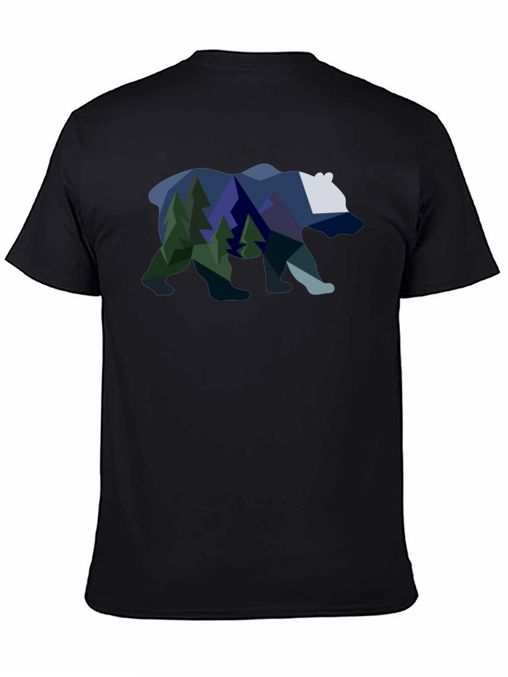 Geometric Bear & Mountain Scene Graphic Tee
