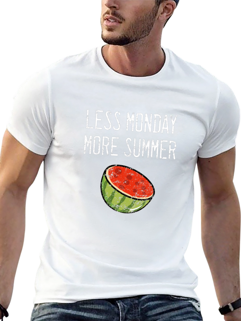 Less Monday More Summer Watermelon Graphic T-Shirt