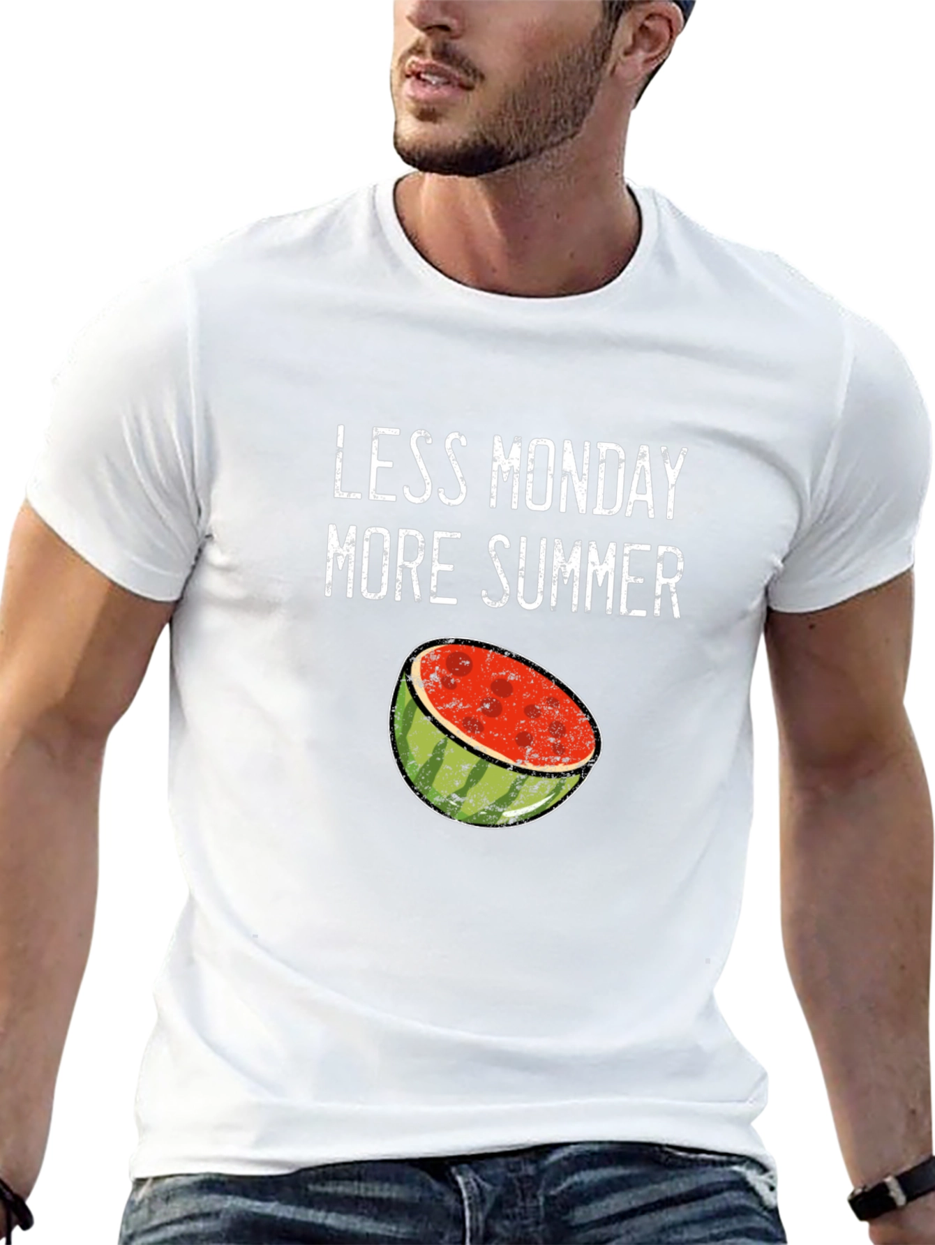 Less Monday More Summer Watermelon Graphic T-Shirt