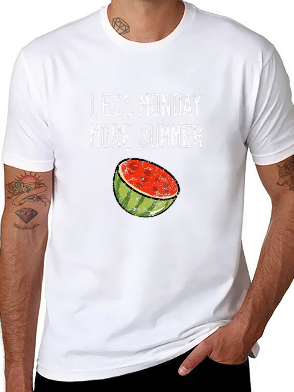 Less Monday More Summer Watermelon Graphic T-Shirt