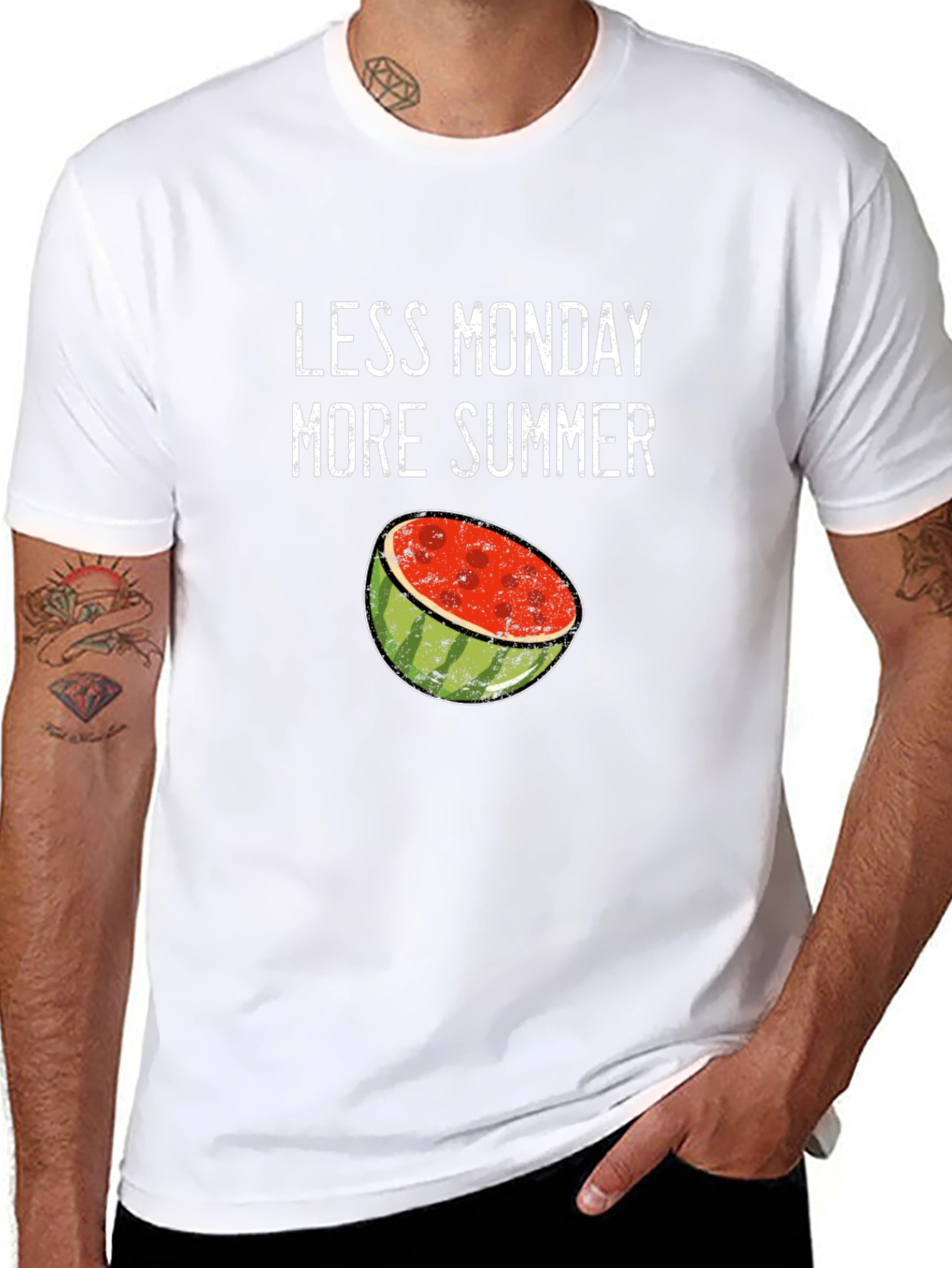 Less Monday More Summer Watermelon Graphic T-Shirt