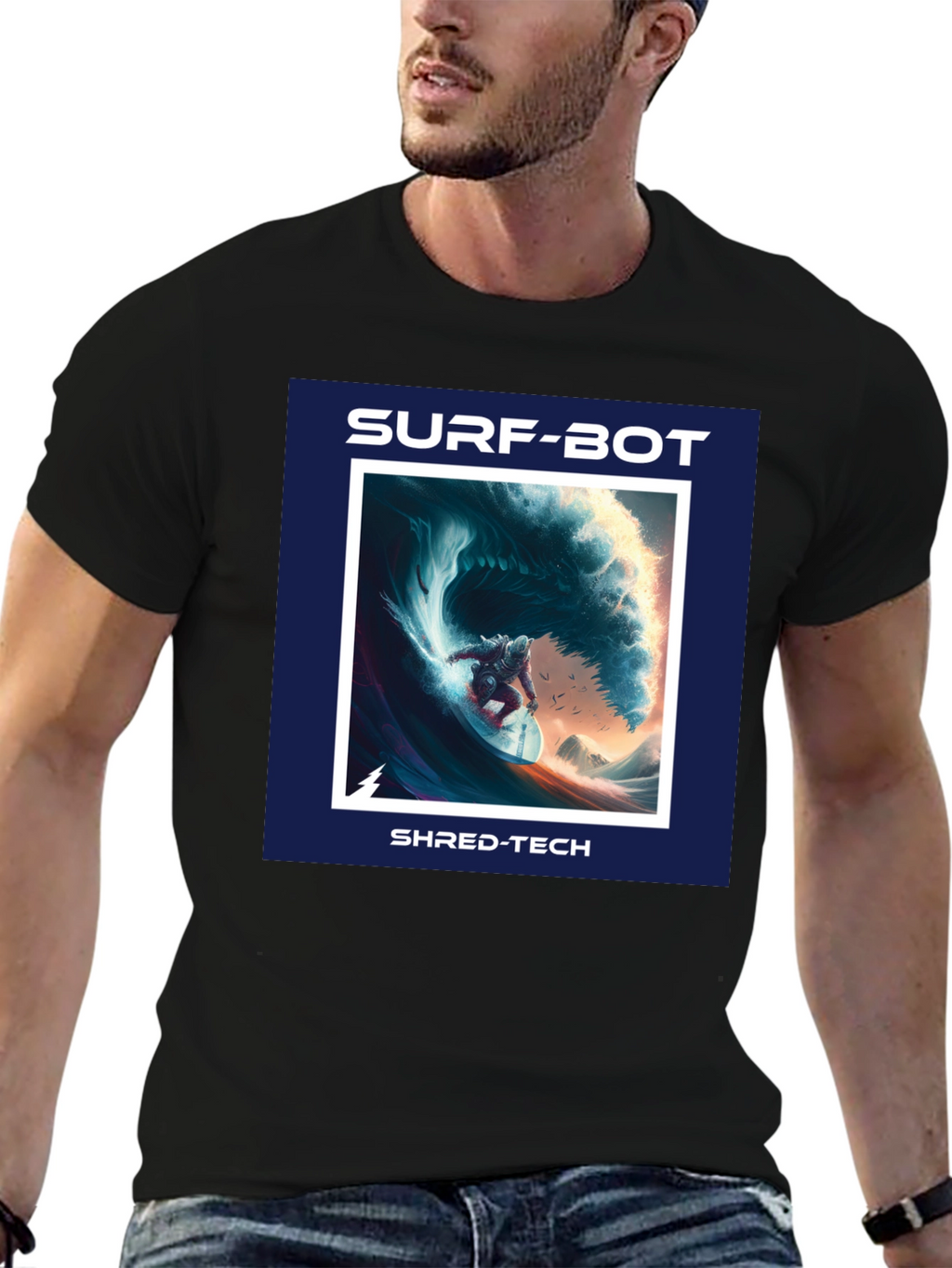 Surf-Bot Shred-Tech Black T-Shirt