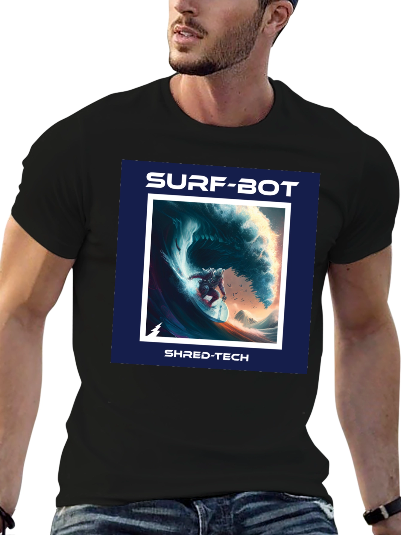 Surf-Bot Shred-Tech Black T-Shirt