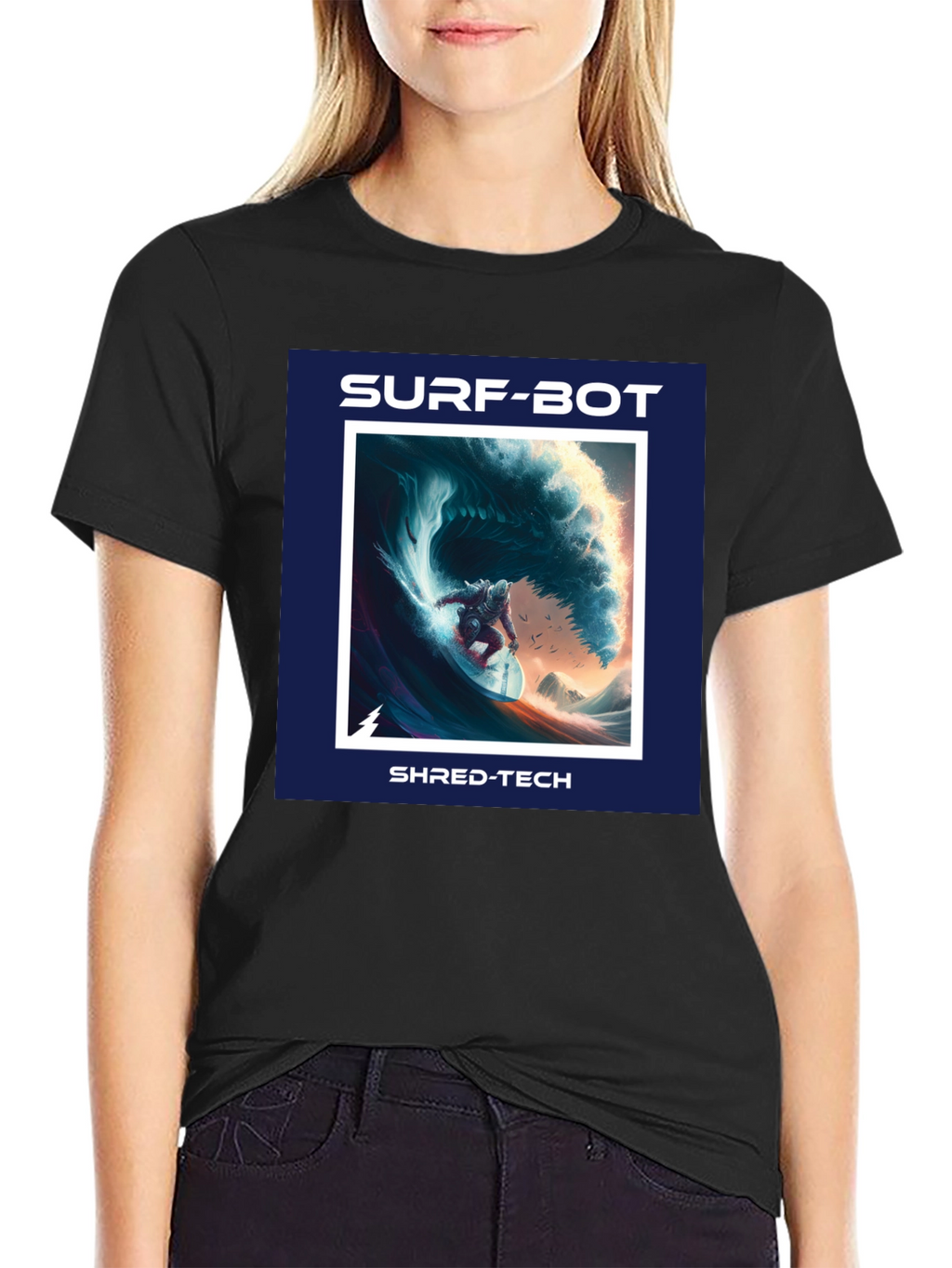 Surf-Bot Shred-Tech Black T-Shirt