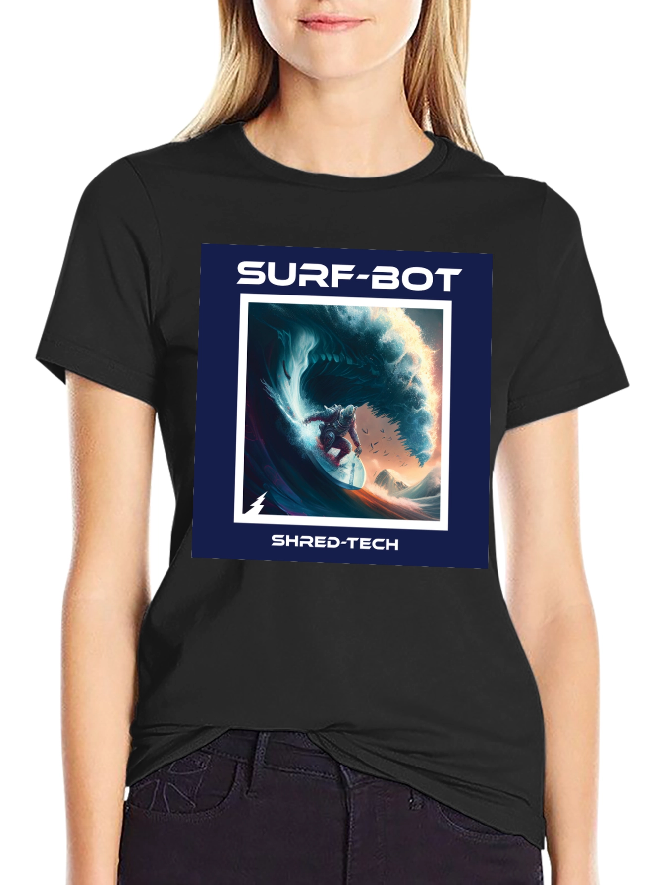 Surf-Bot Shred-Tech Black T-Shirt