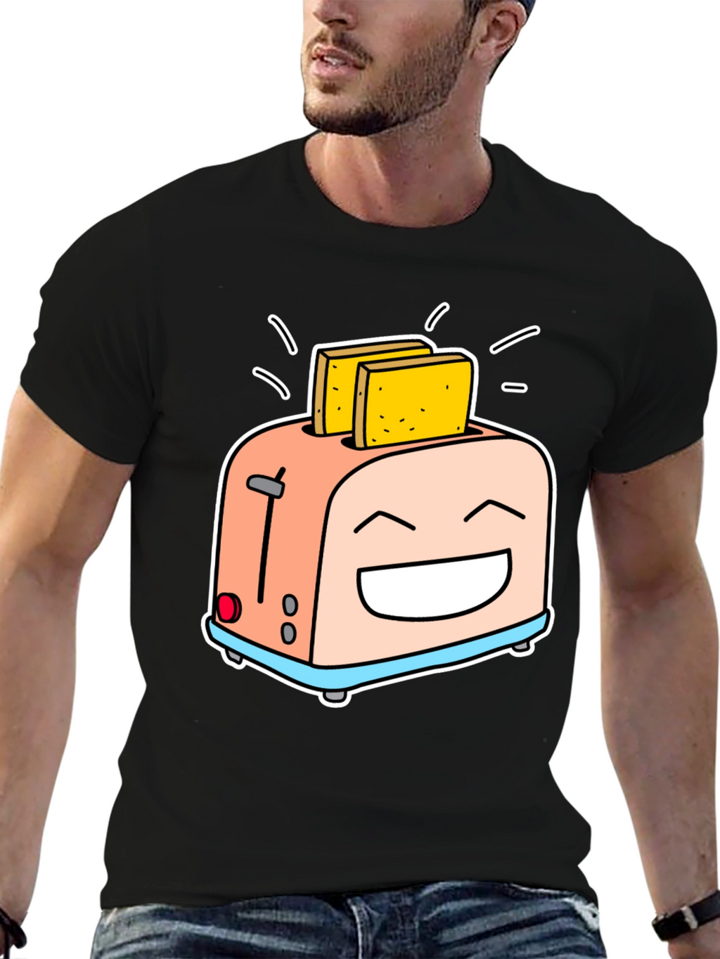 Smiling Toaster Graphic Tee - Black