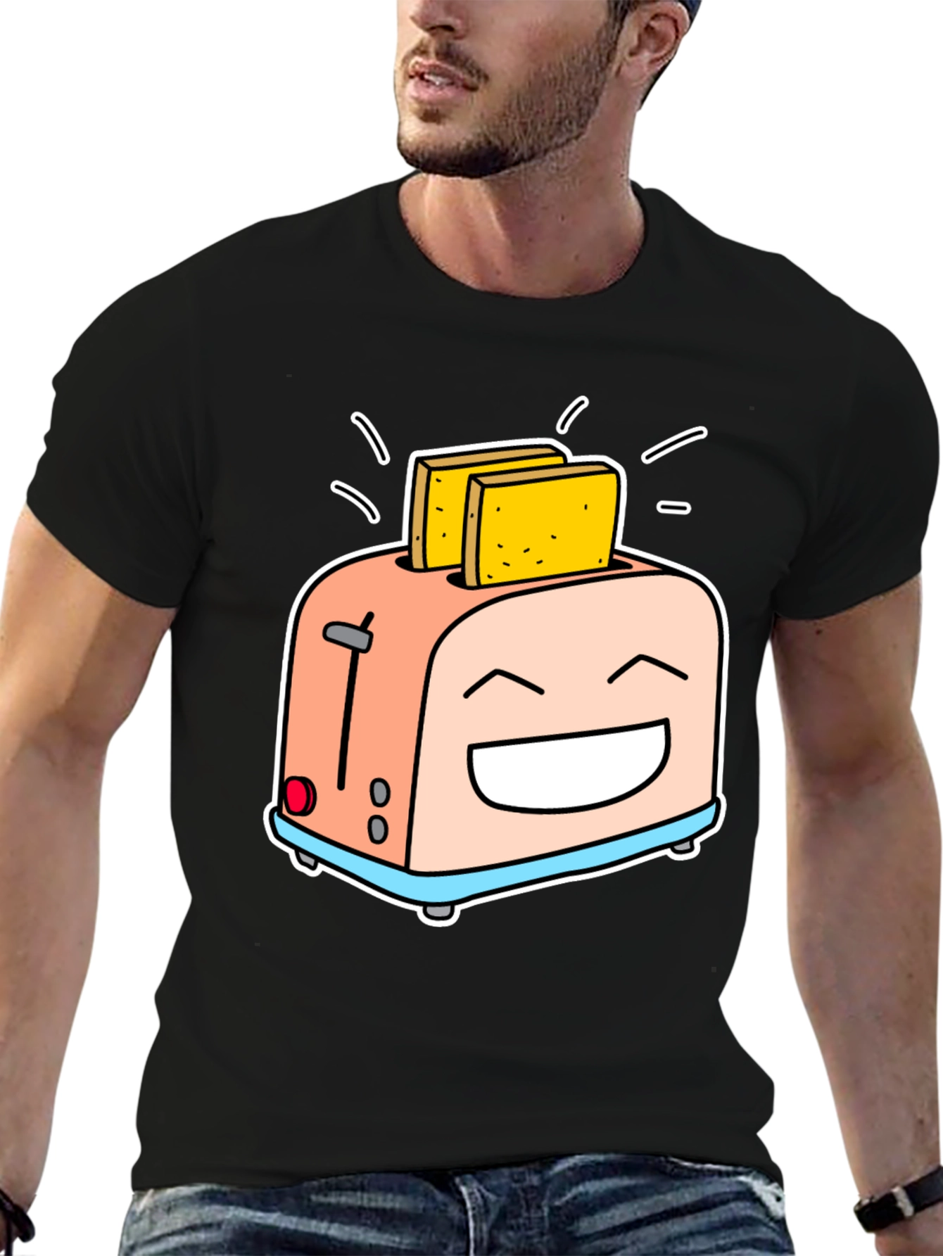 Smiling Toaster Graphic Tee - Black