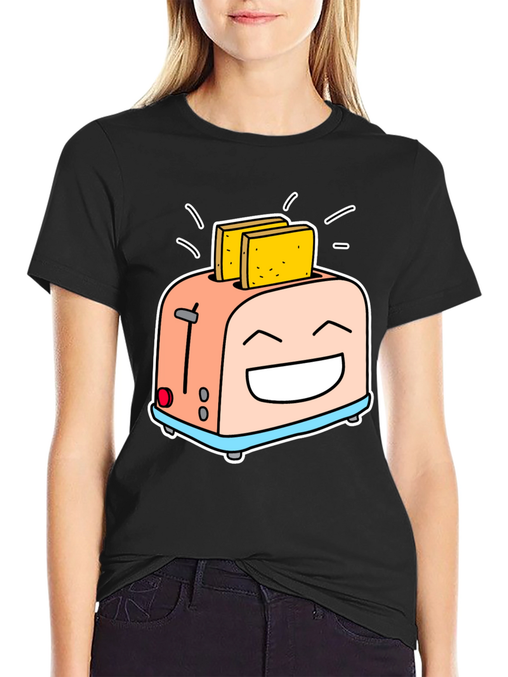 Smiling Toaster Graphic Tee - Black