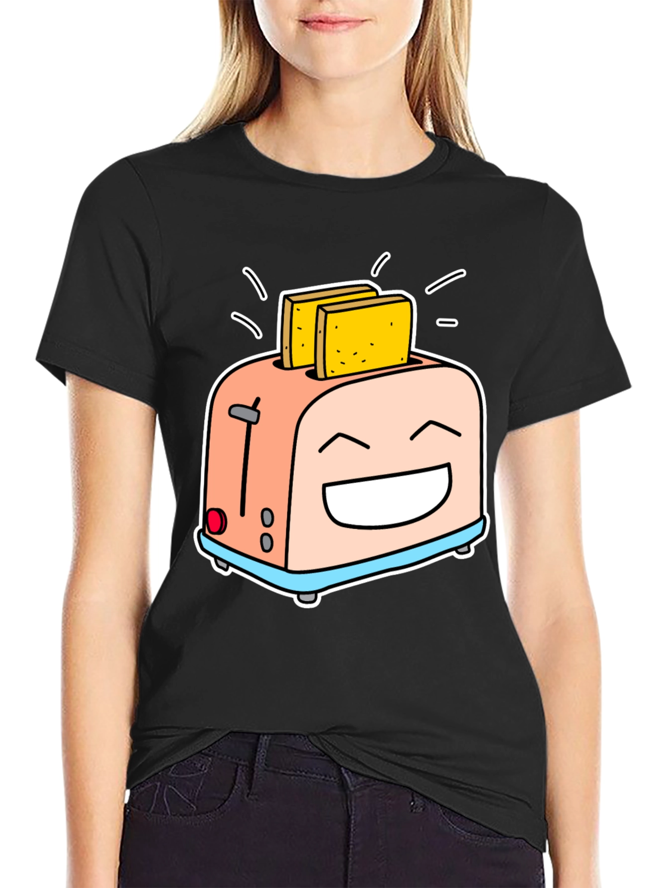 Smiling Toaster Graphic Tee - Black