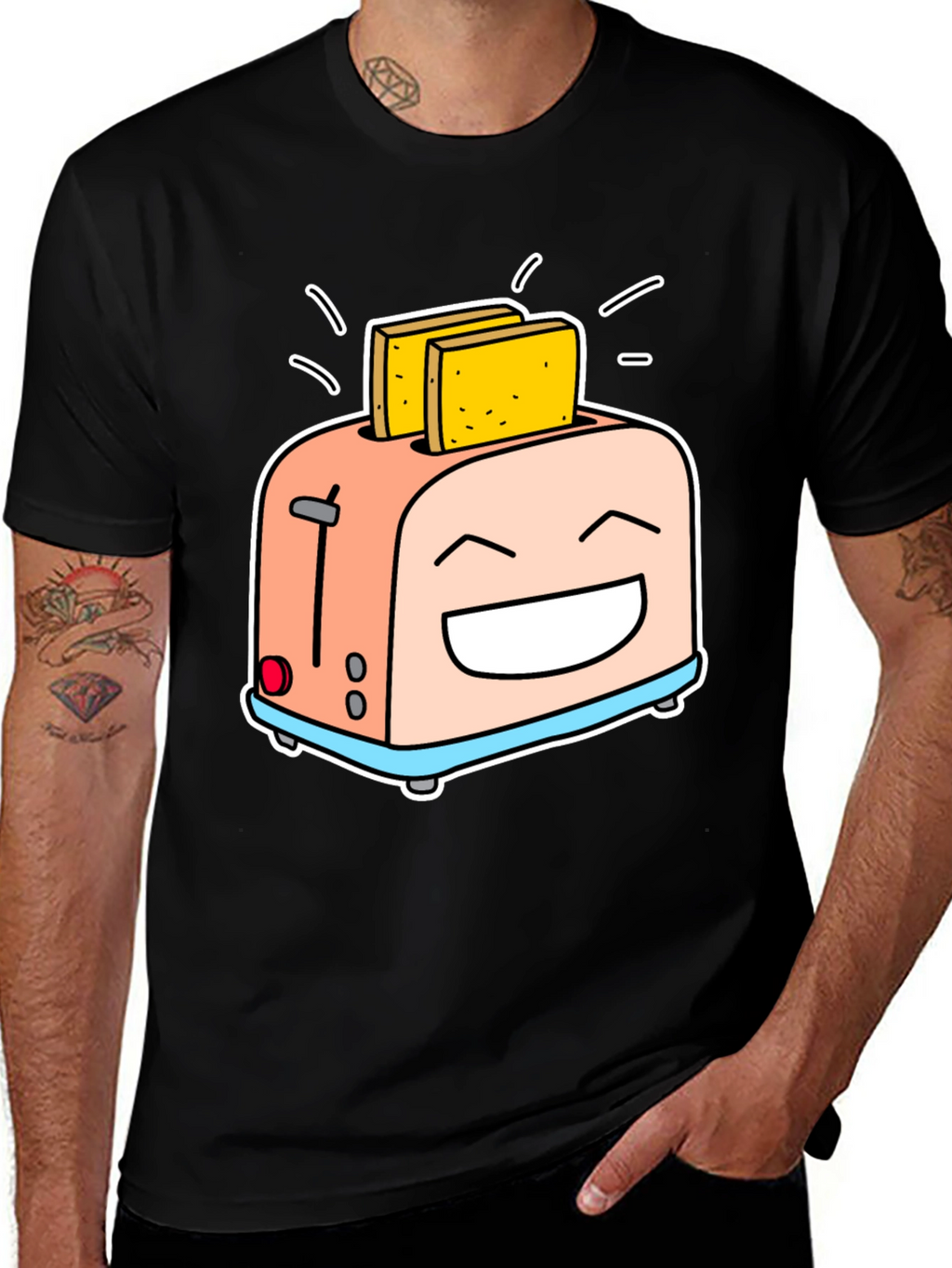 Smiling Toaster Graphic Tee - Black
