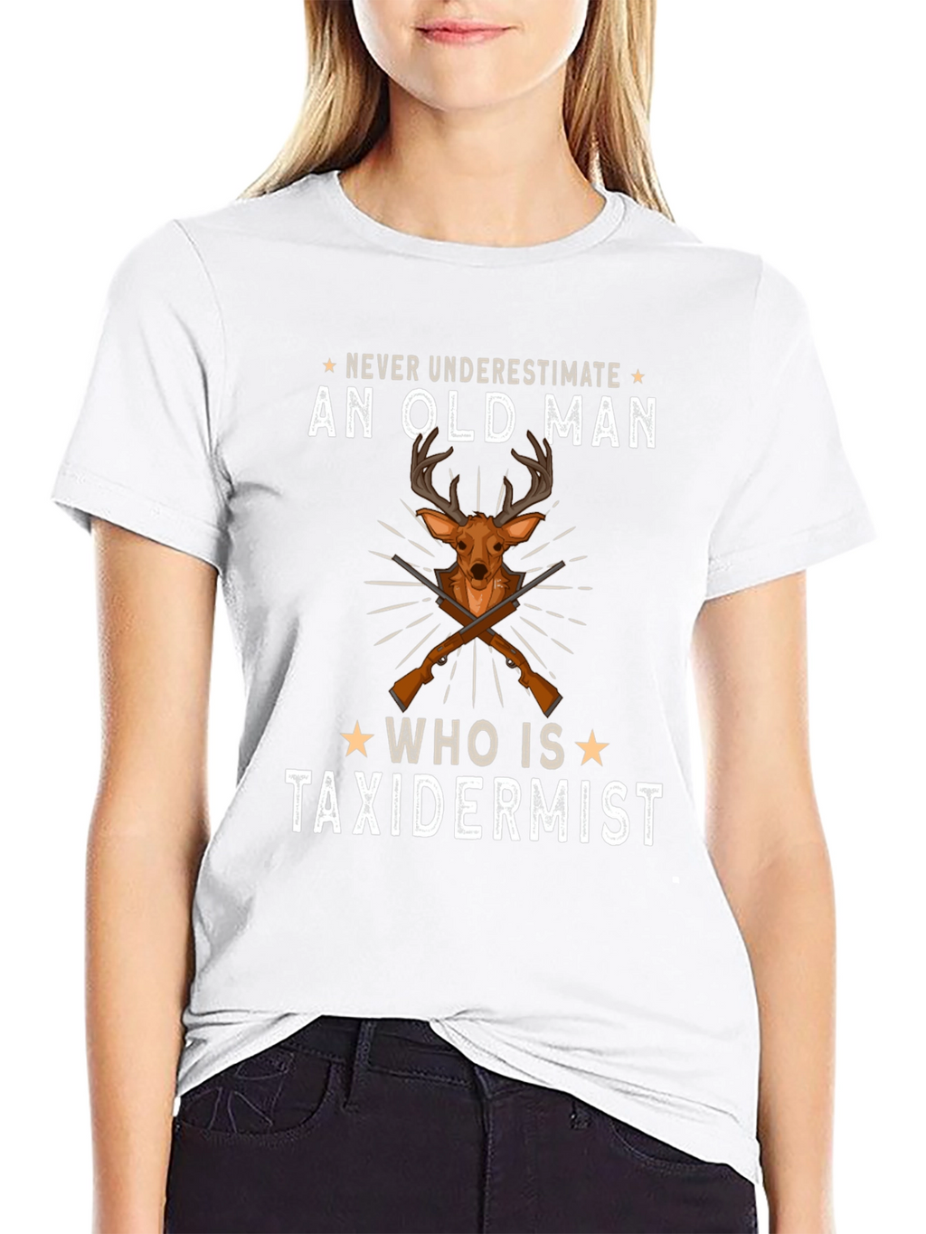 Never Underestimate An Old Man T-Shirt - Taxidermist