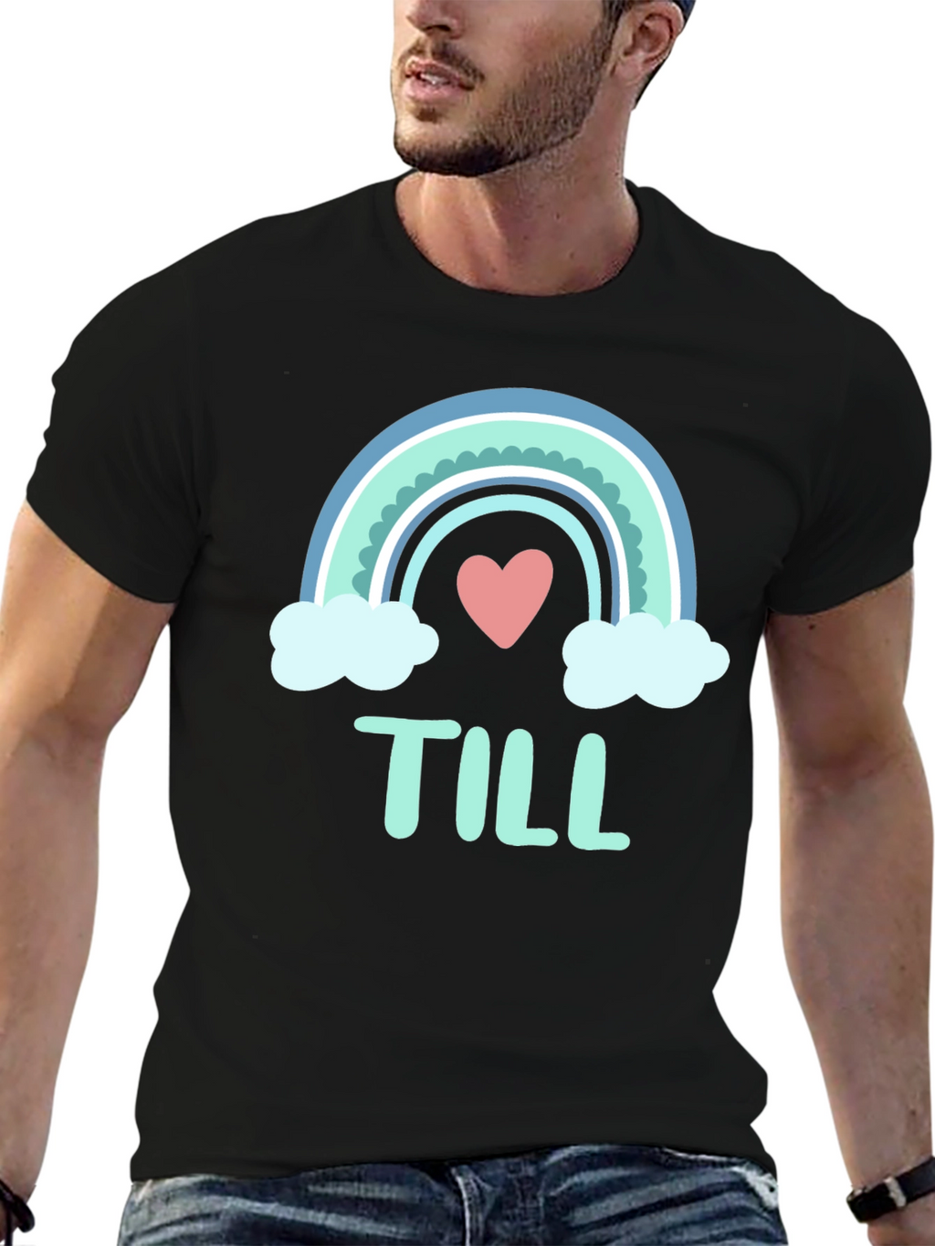 Cute Rainbow Heart T-Shirt - Till Design