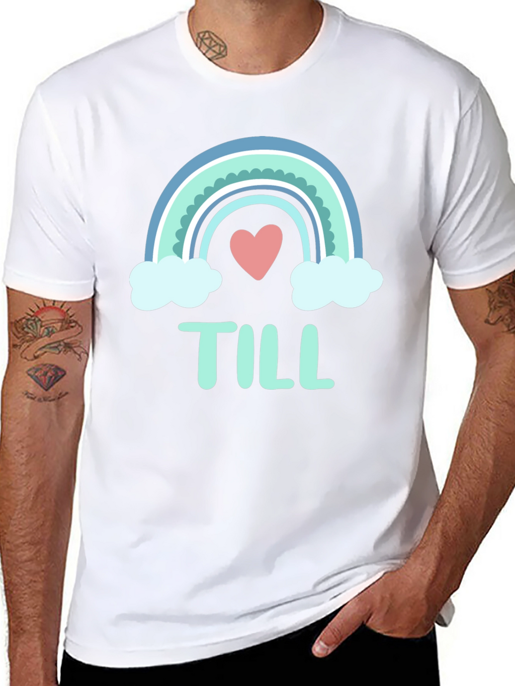 Cute Rainbow Heart T-Shirt - Till Design