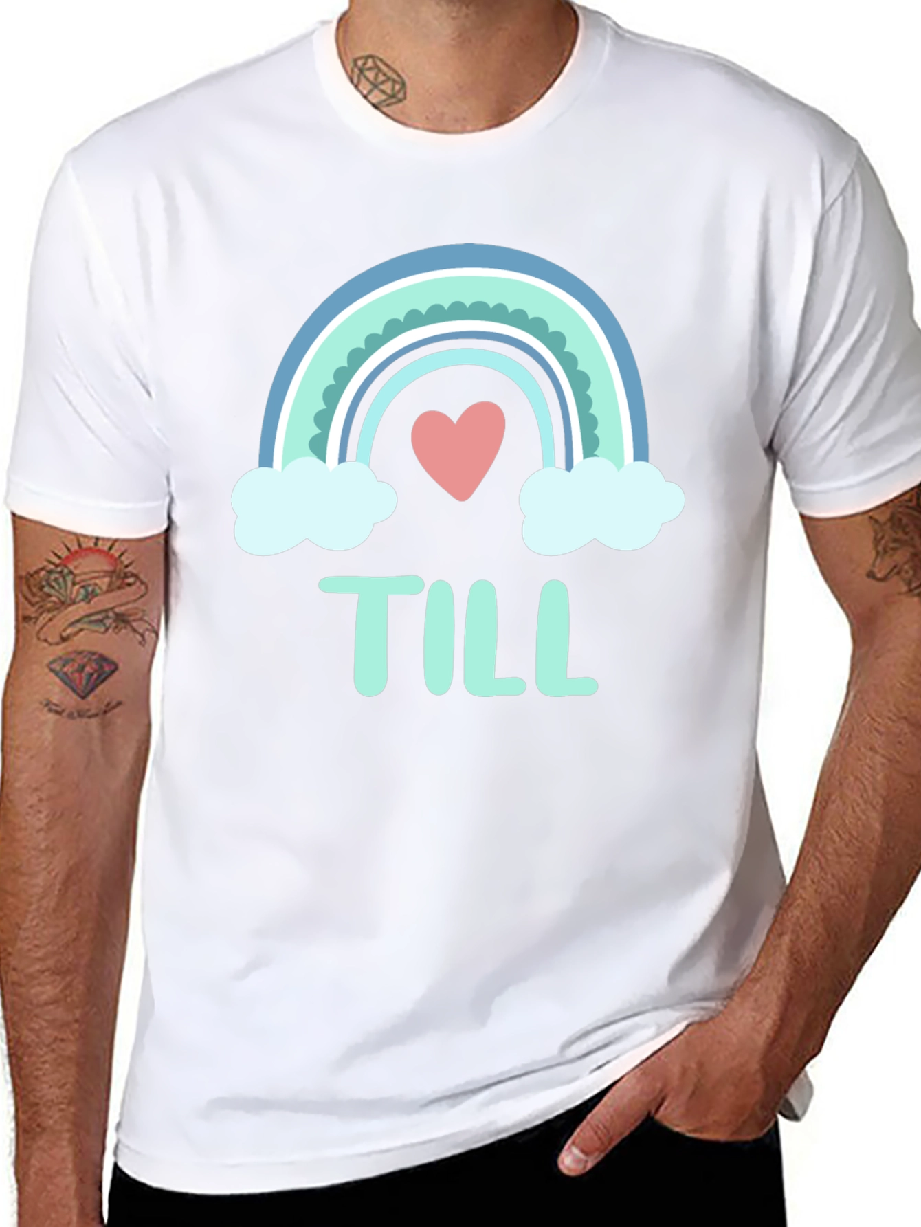 Cute Rainbow Heart T-Shirt - Till Design