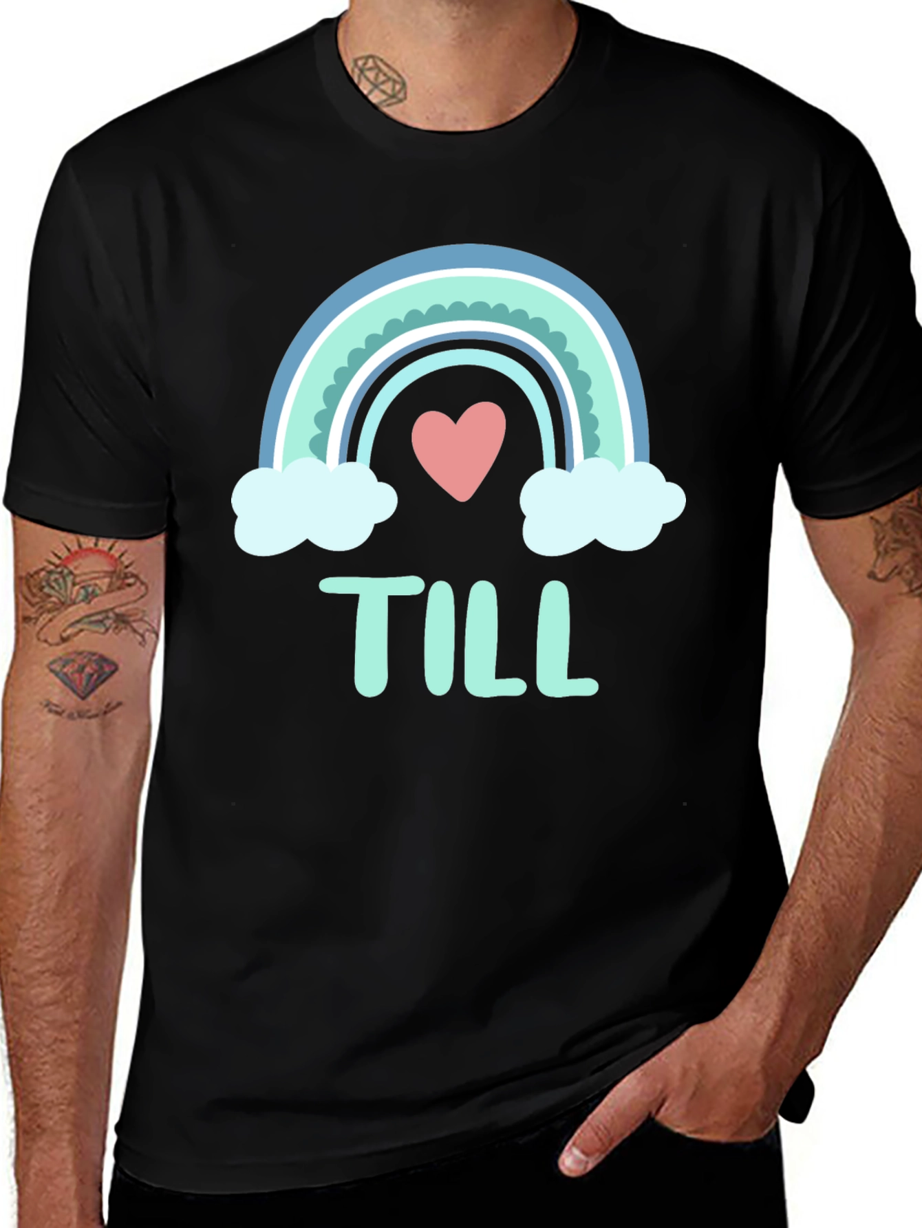 Cute Rainbow Heart T-Shirt - Till Design
