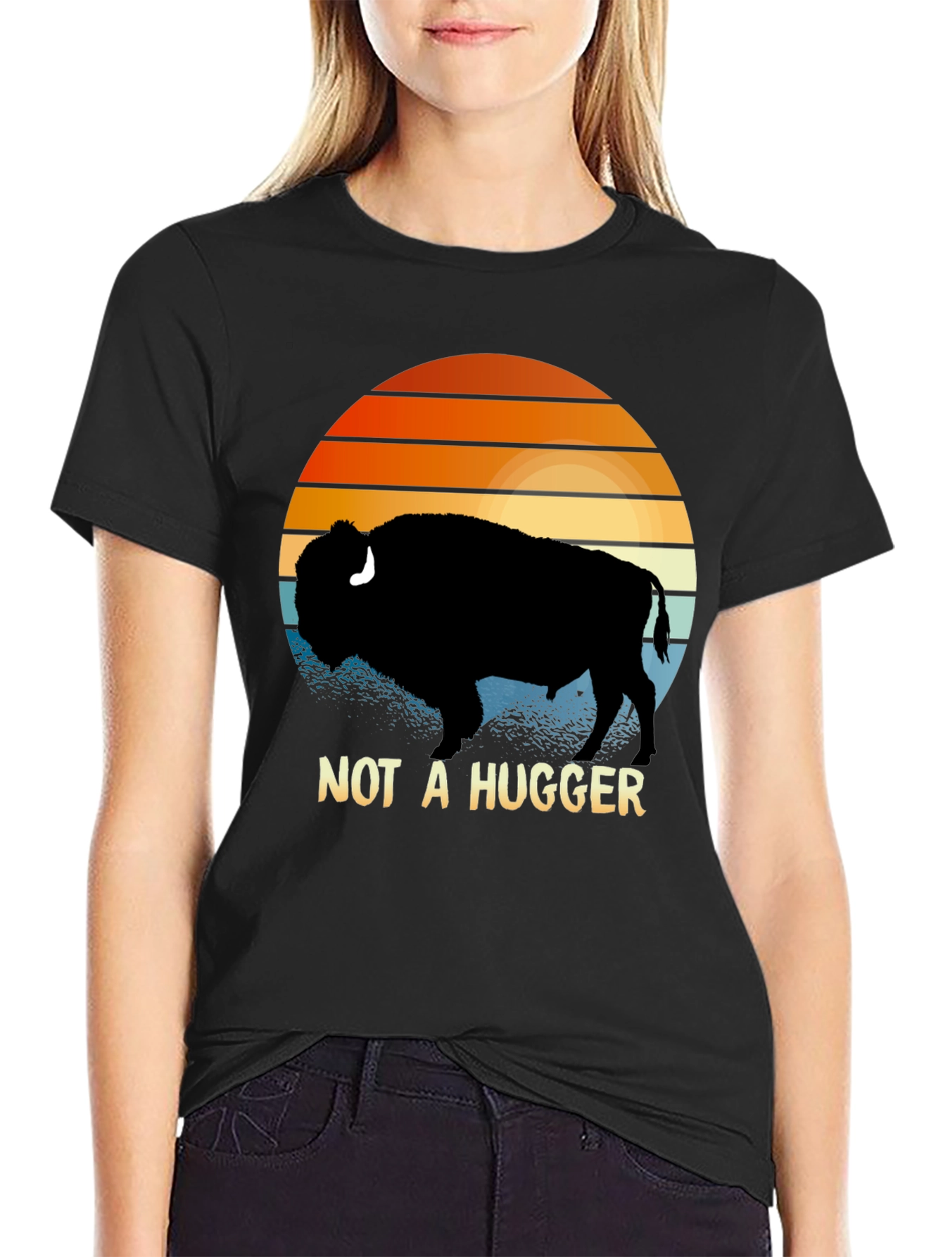 Not A Hugger Bison T-Shirt