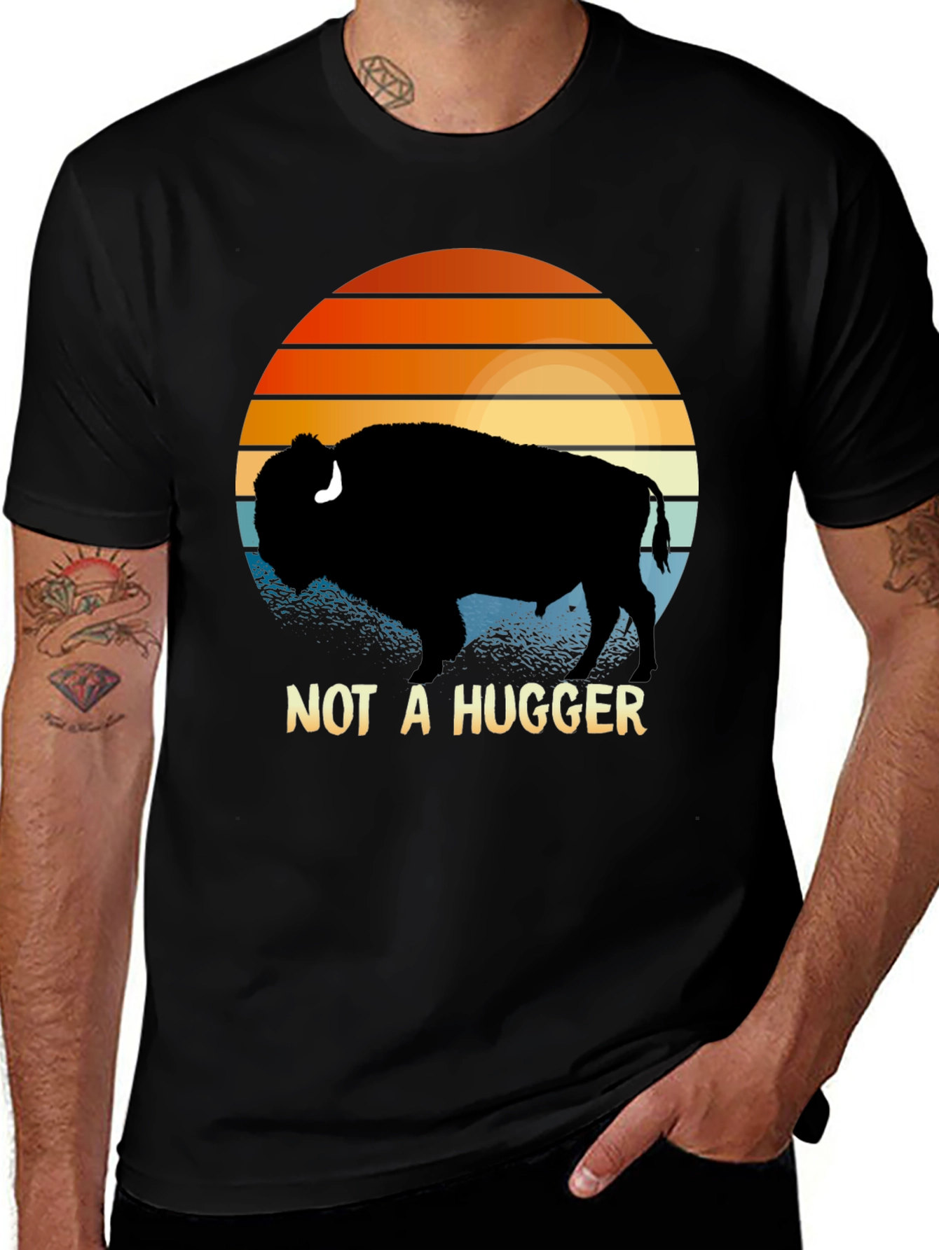 Not A Hugger Bison T-Shirt