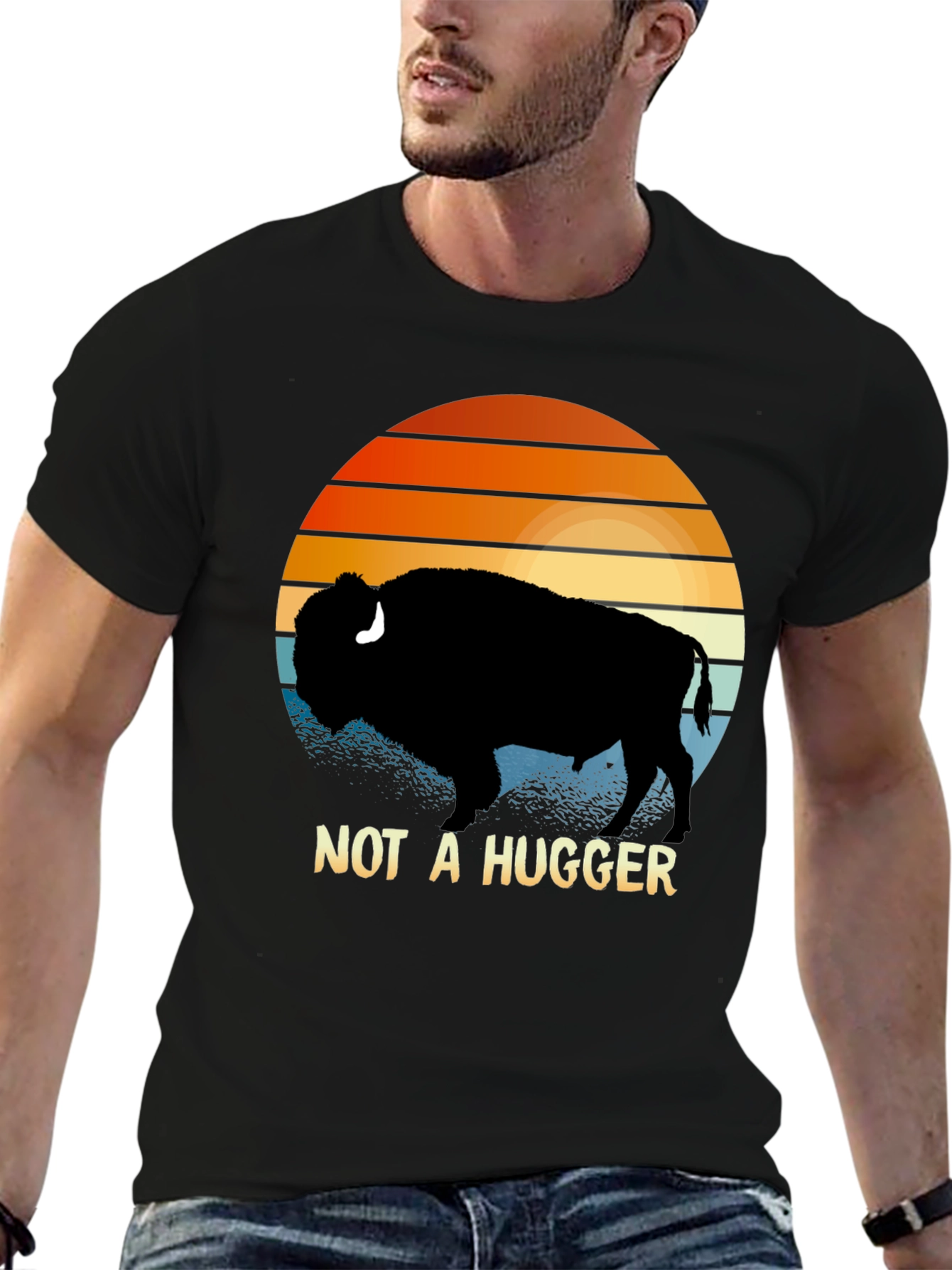 Not A Hugger Bison T-Shirt
