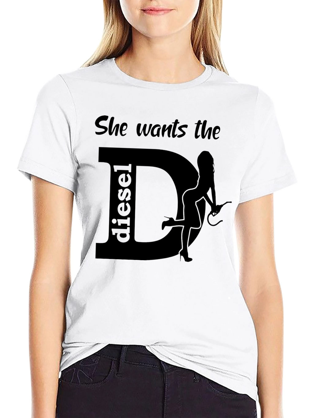She Wants the Diesel Black Graphic T-Shirt