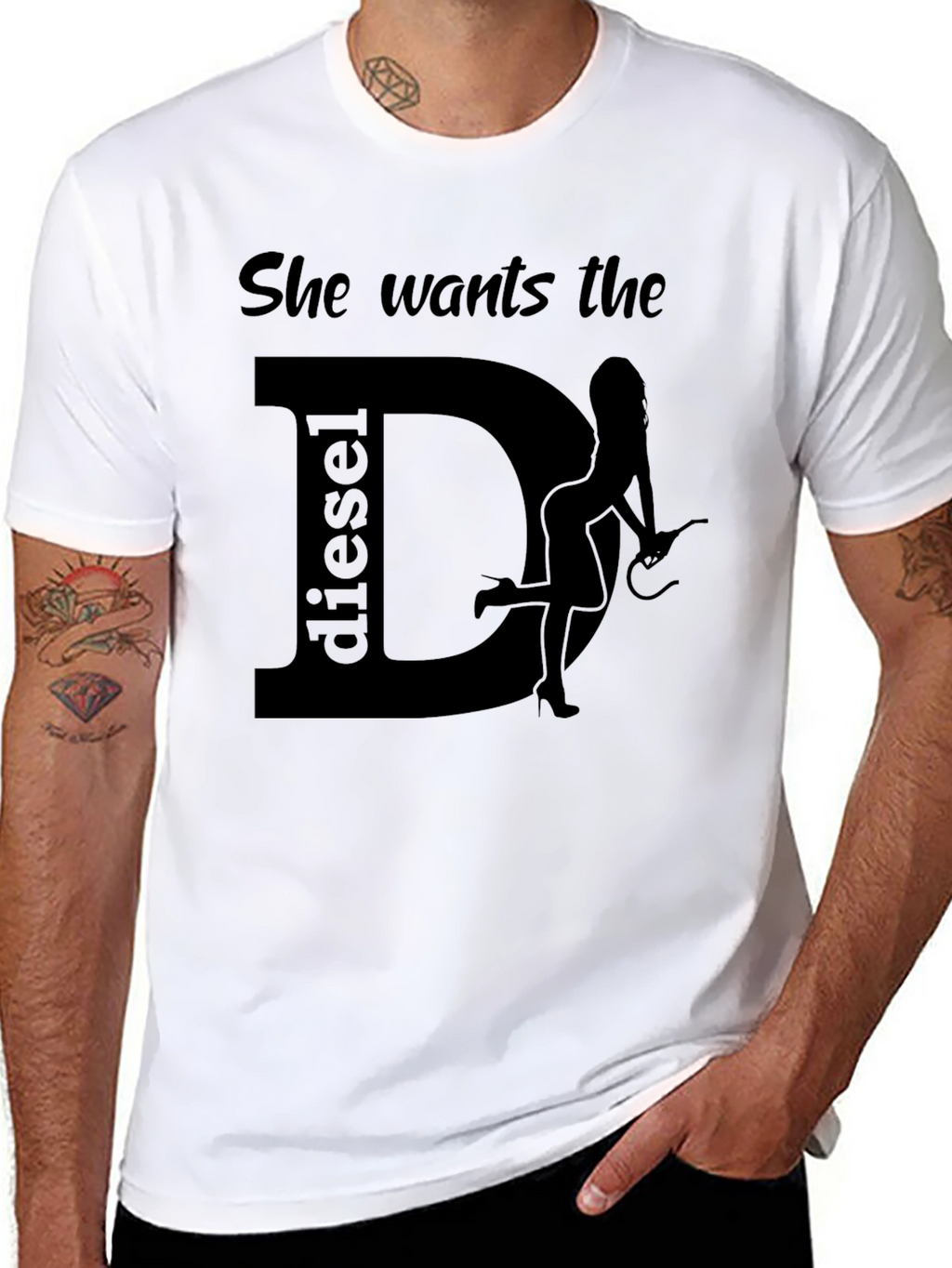 She Wants the Diesel Black Graphic T-Shirt