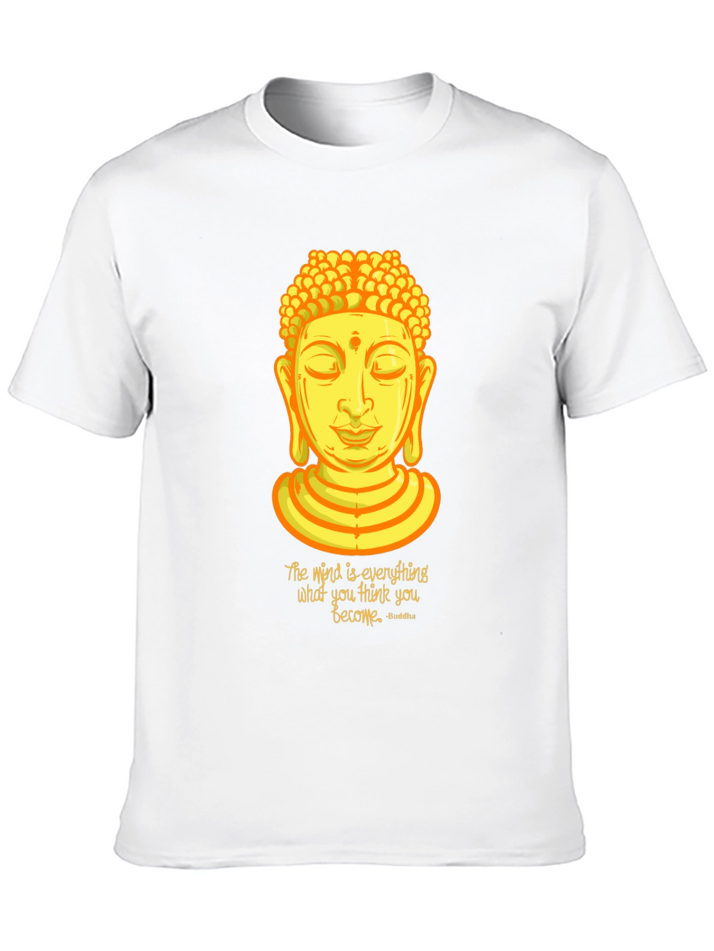 Buddha Quote Graphic Print Crew Neck T-Shirt