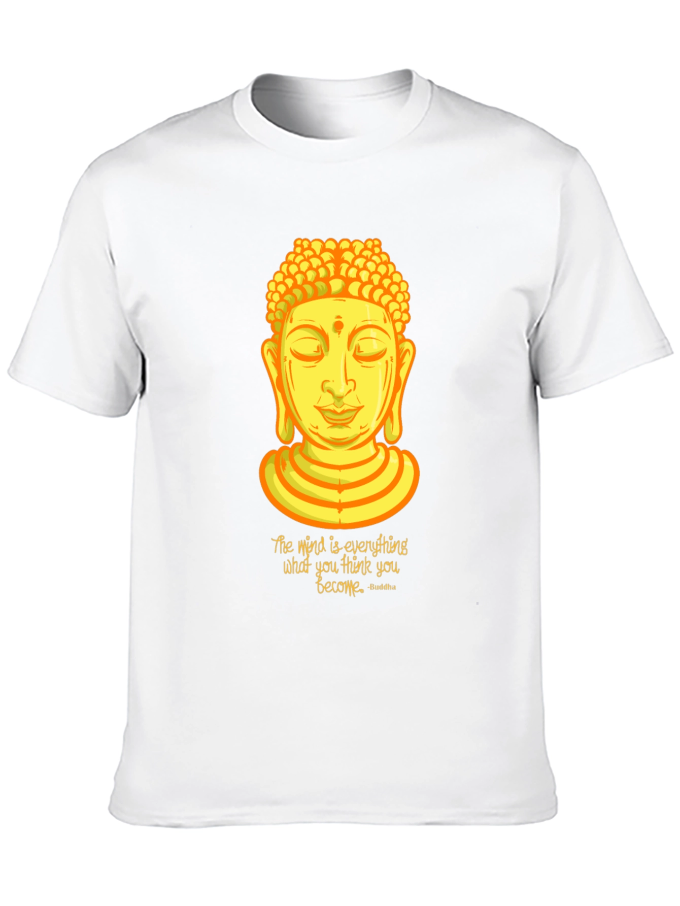 Buddha Quote Graphic Print Crew Neck T-Shirt