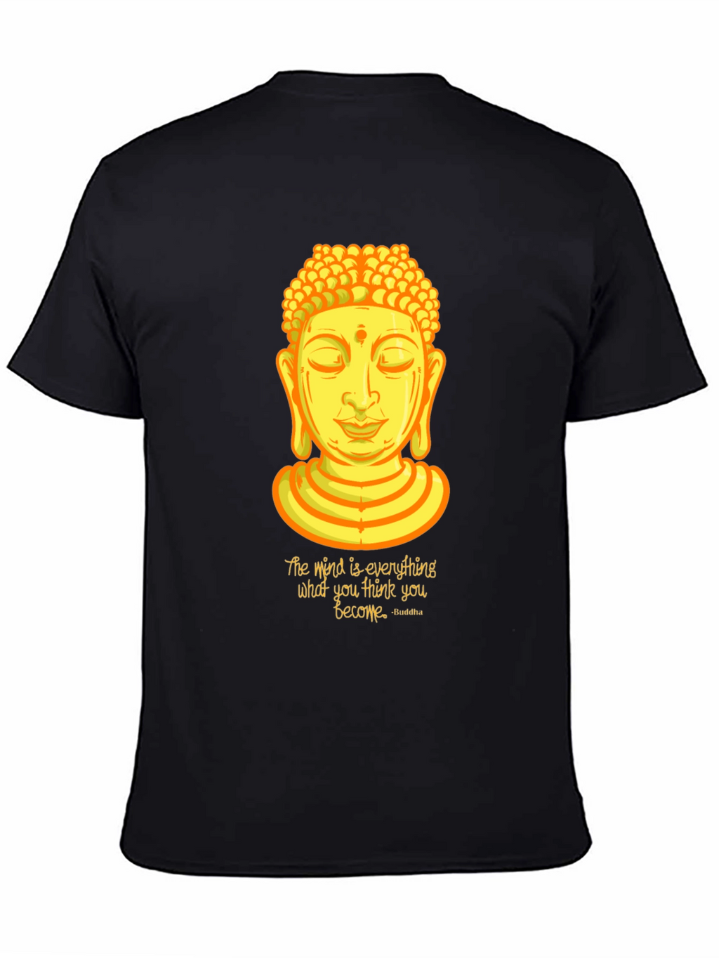 Buddha Quote Graphic Print Crew Neck T-Shirt