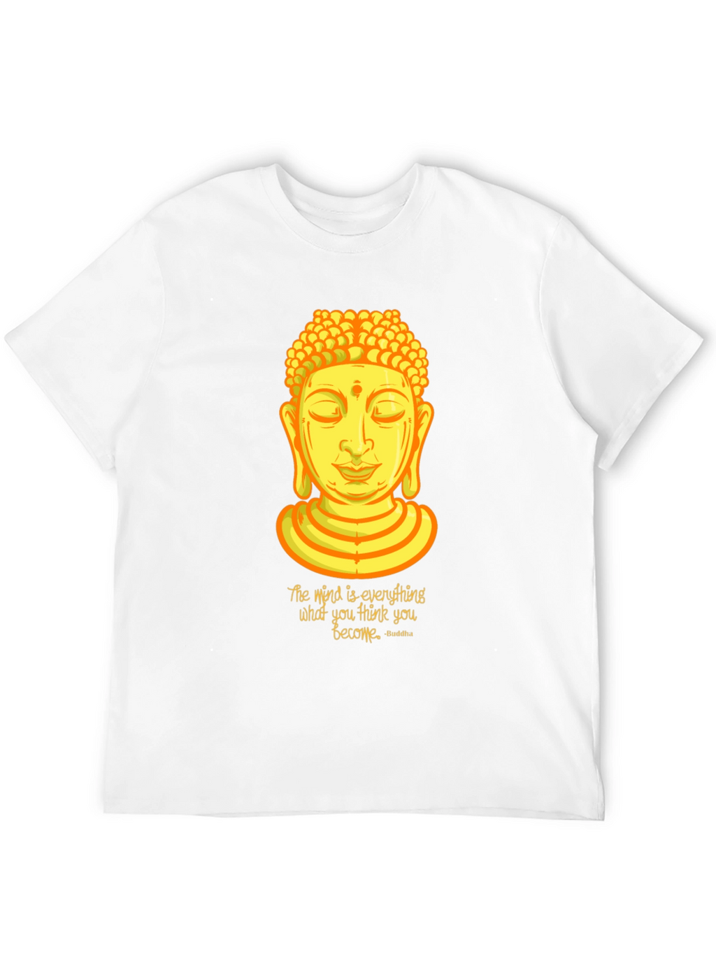 Buddha Quote Graphic Print Crew Neck T-Shirt