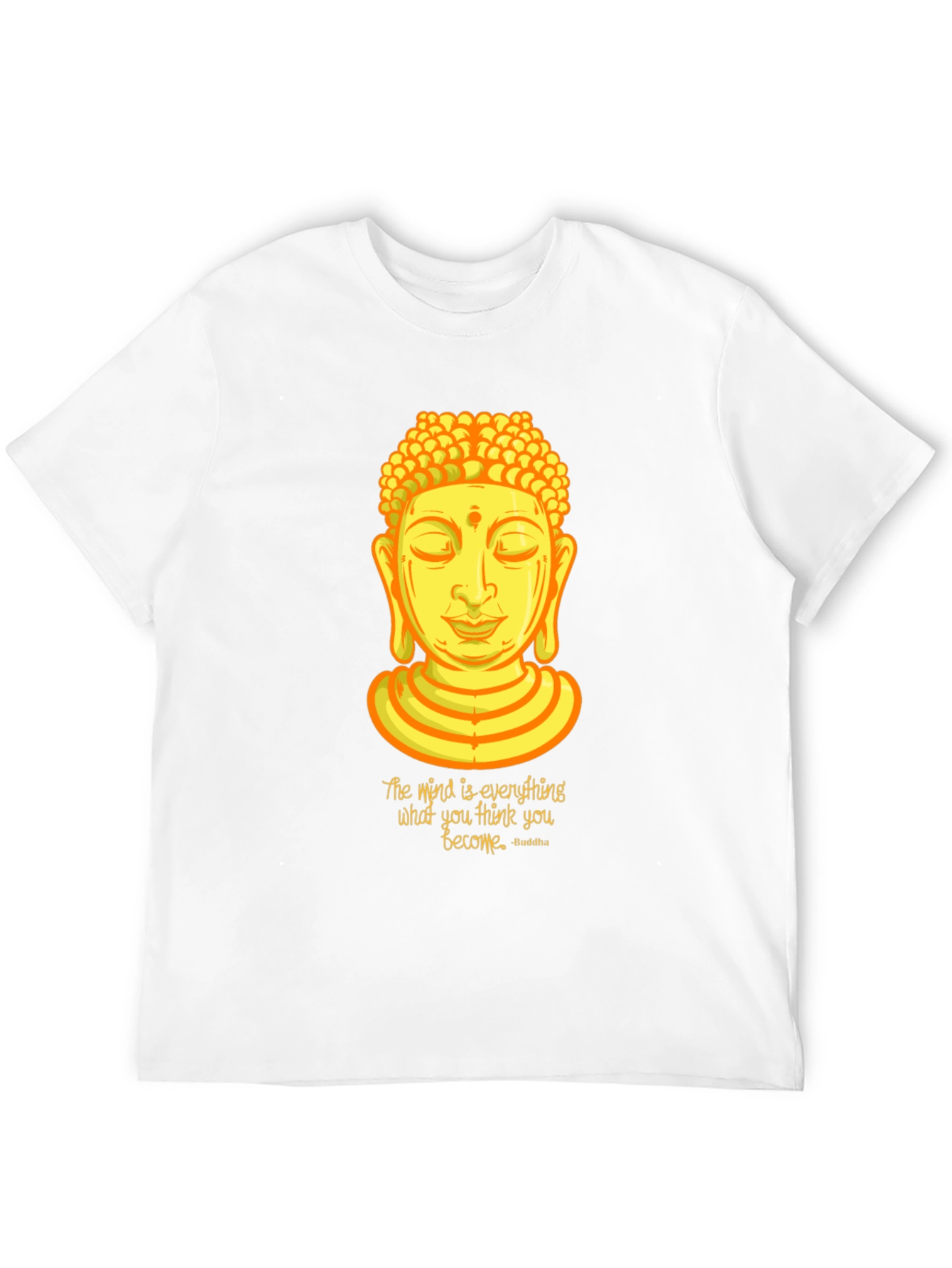 Buddha Quote Graphic Print Crew Neck T-Shirt