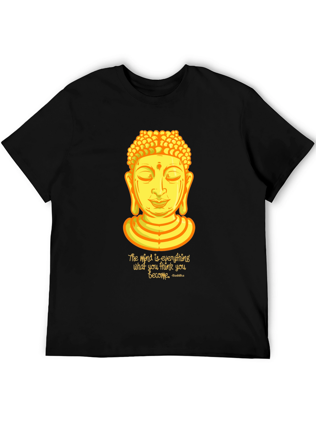 Buddha Quote Graphic Print Crew Neck T-Shirt