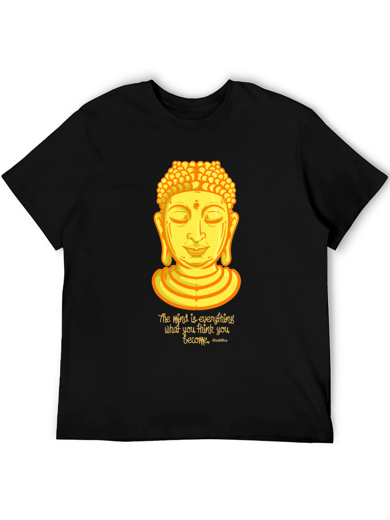 Buddha Quote Graphic Print Crew Neck T-Shirt