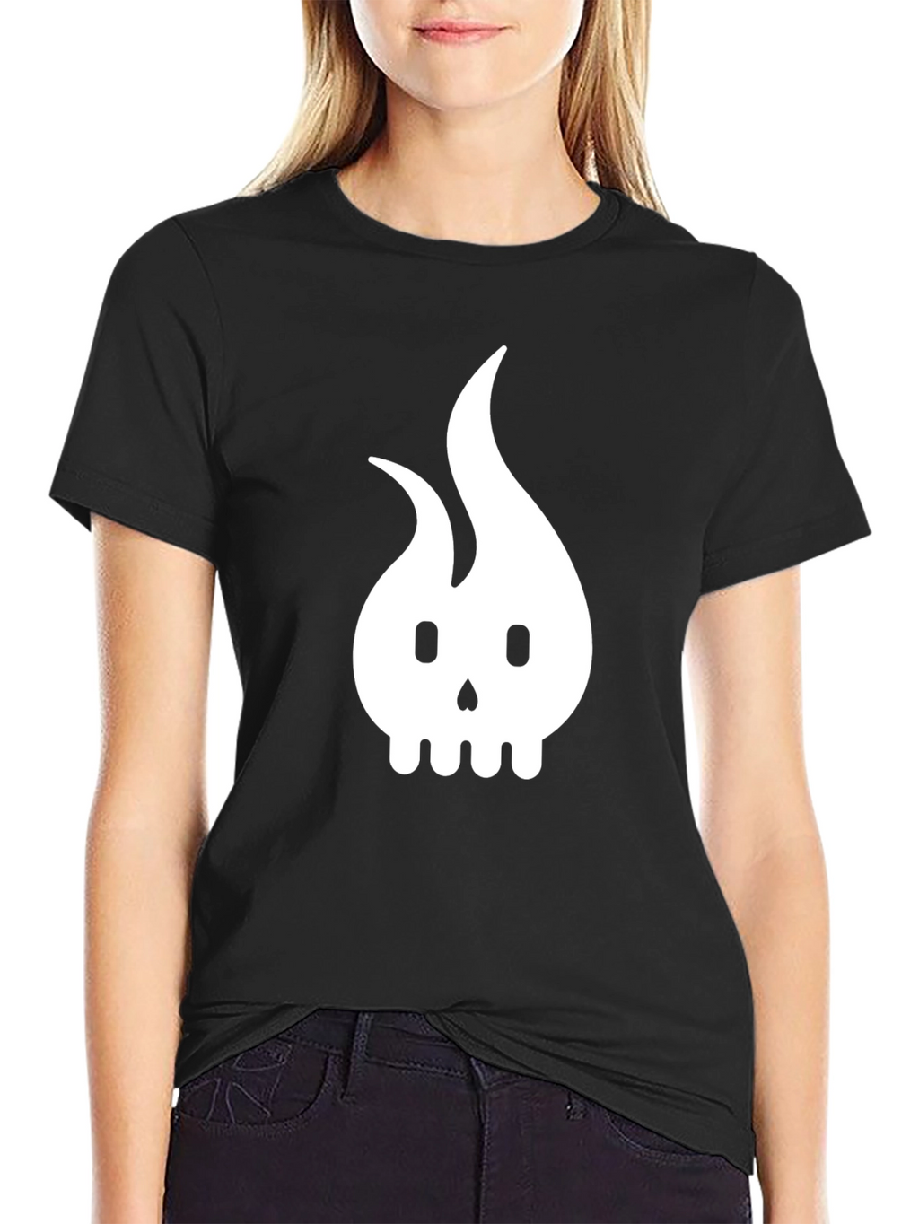 Flame Skull Graphic T-Shirt - Modern Dark Design