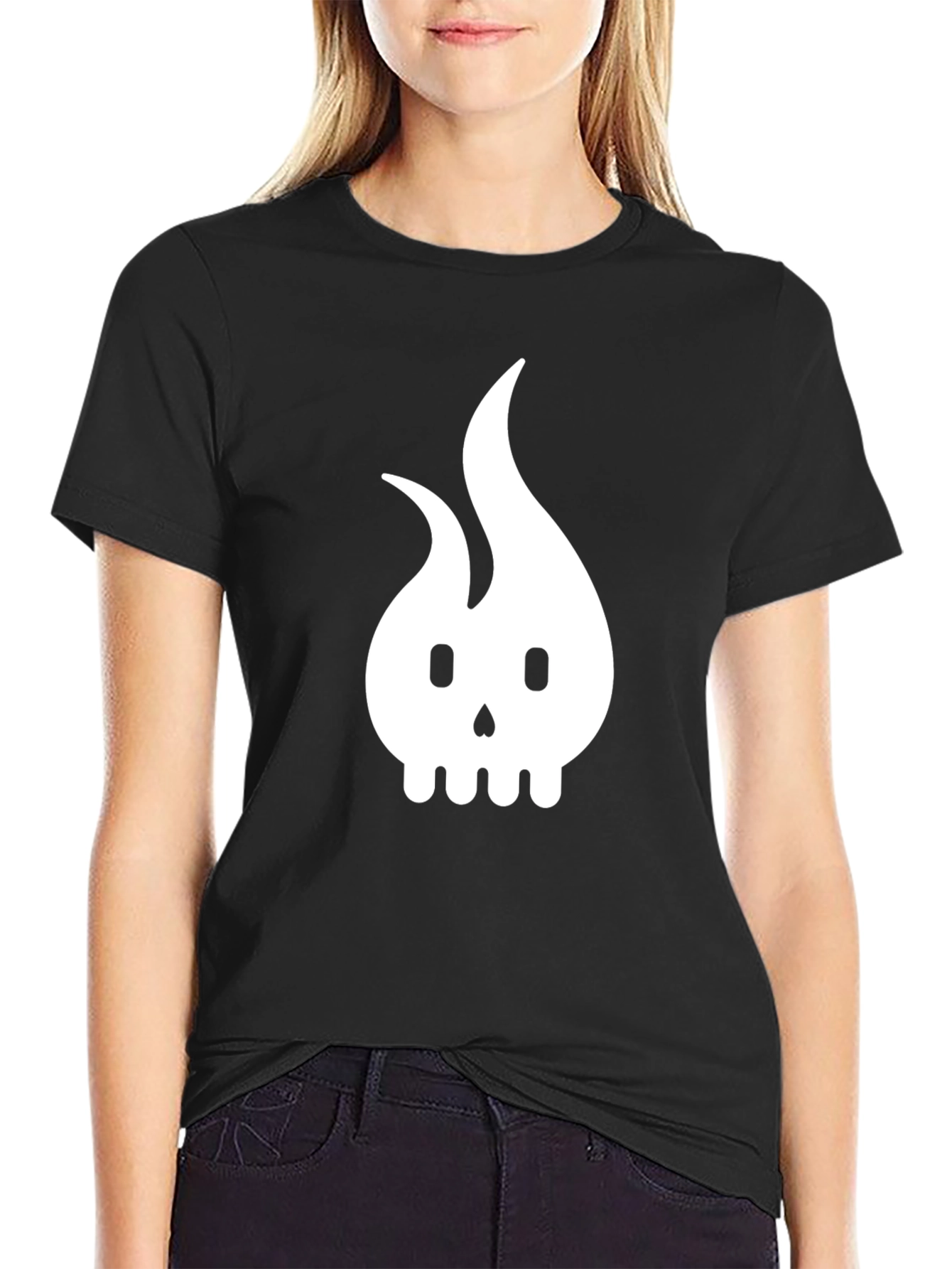 Flame Skull Graphic T-Shirt - Modern Dark Design