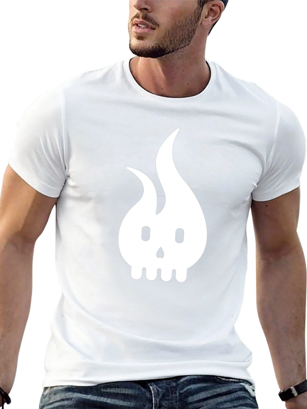 Flame Skull Graphic T-Shirt - Modern Dark Design