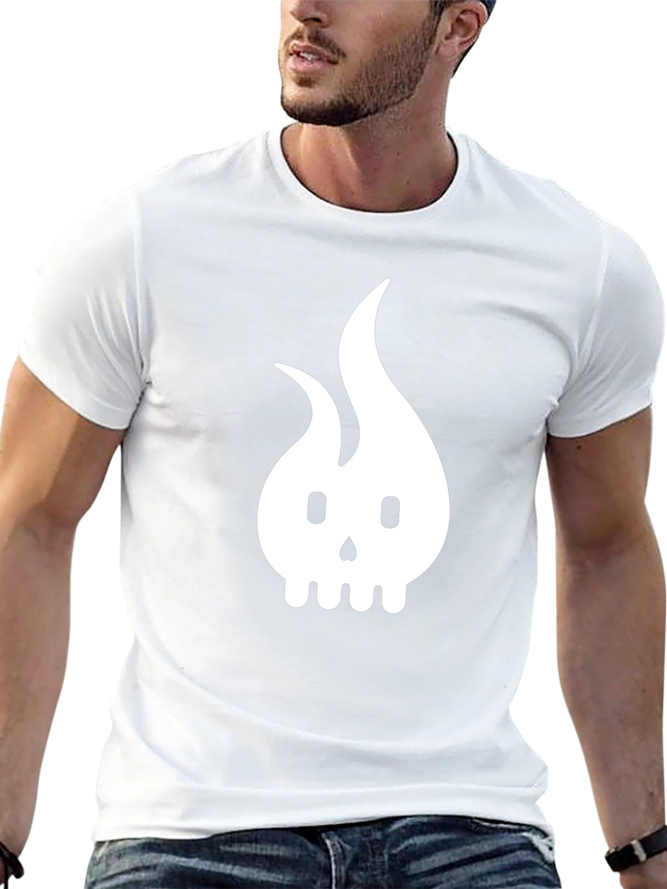 Flame Skull Graphic T-Shirt - Modern Dark Design