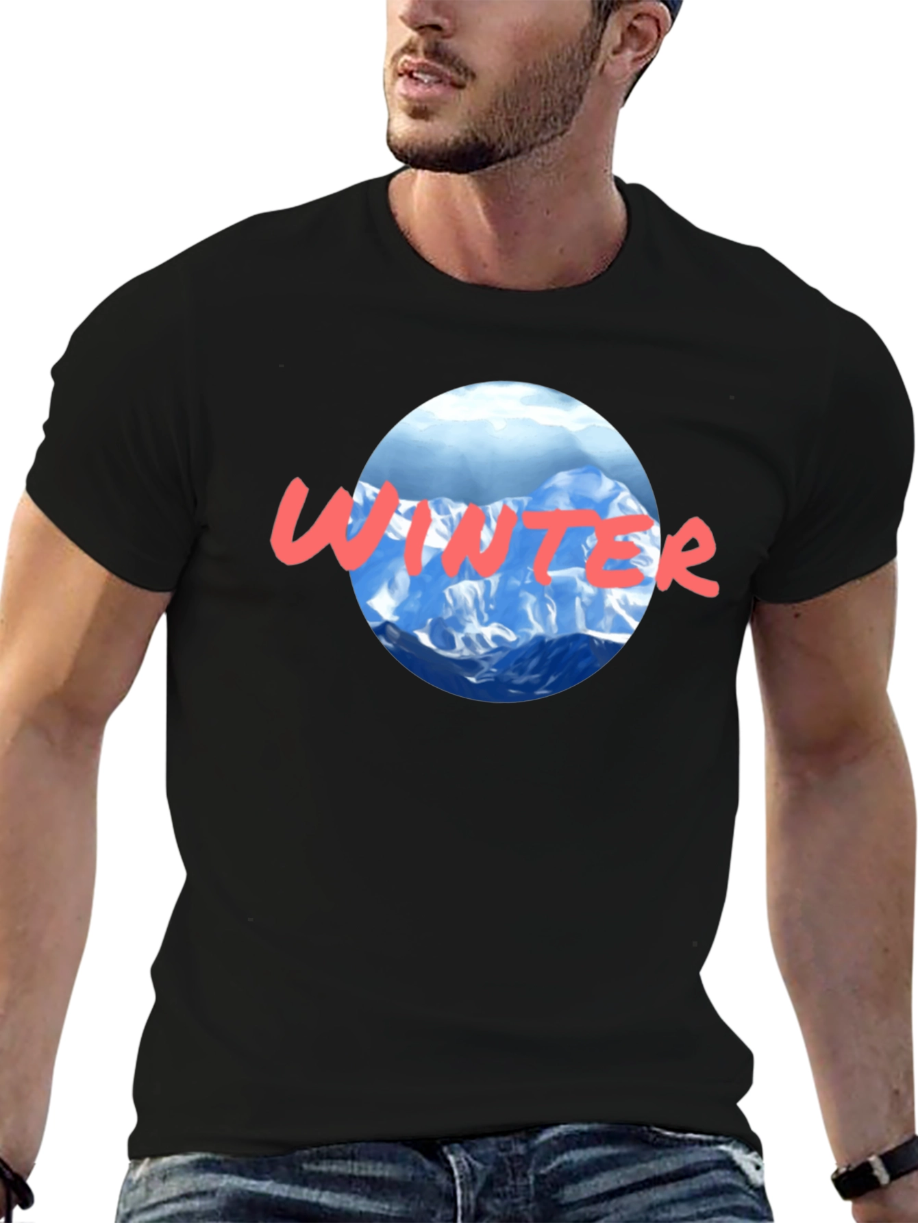 Winter Graphic T-Shirt - Mountain Scene
