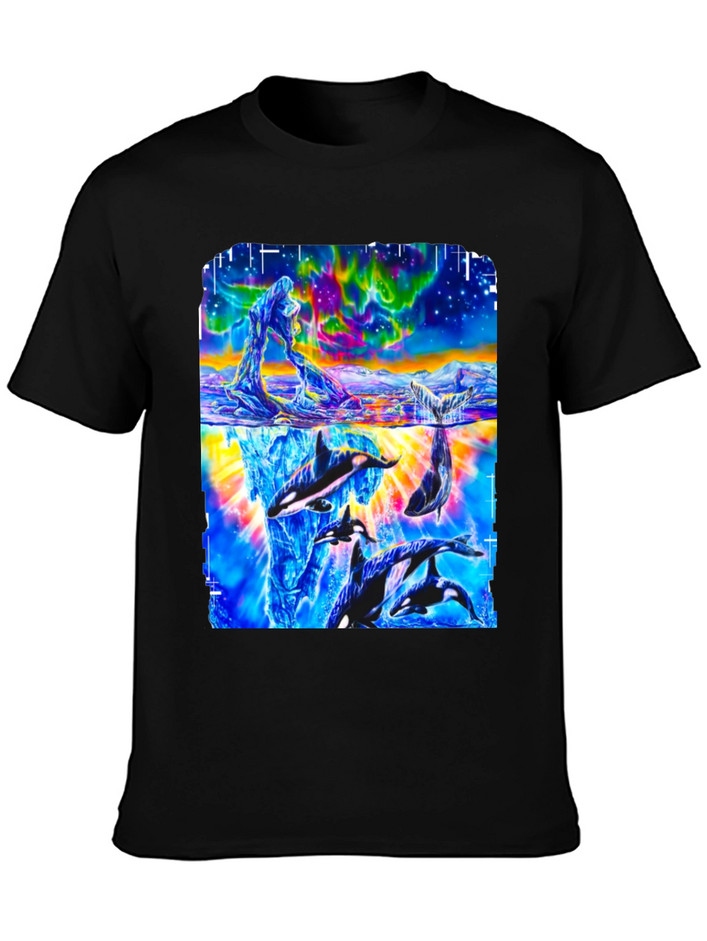Orca Aurora Borealis Graphic Print T-Shirt