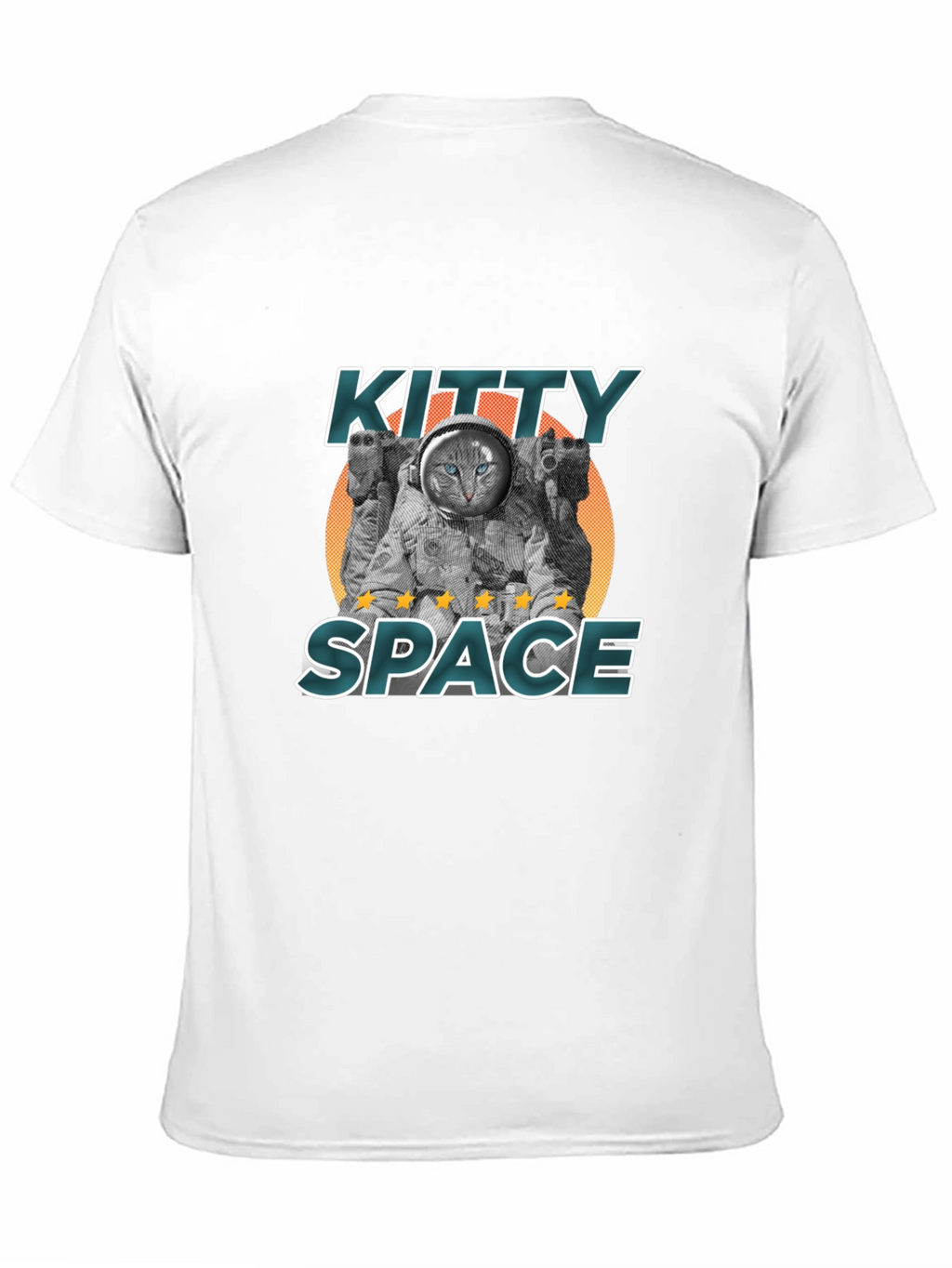 Kitty Space Black T-Shirt - Astronaut Cat Design