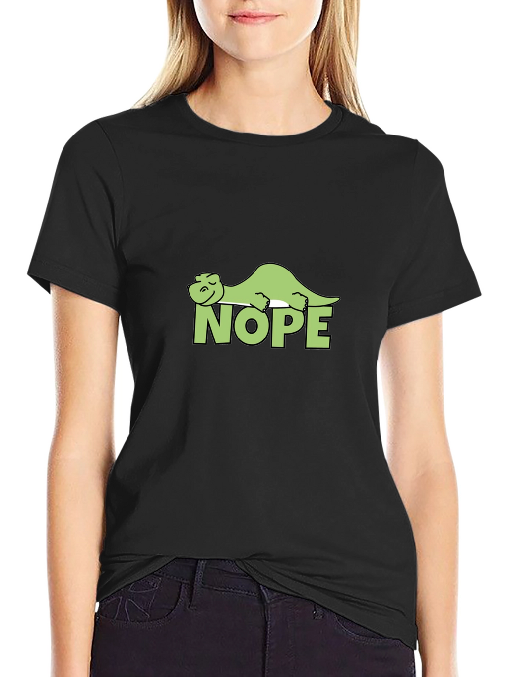 Nope Dinosaur Graphic Tee - Relaxed Lazy Dino T-Shirt