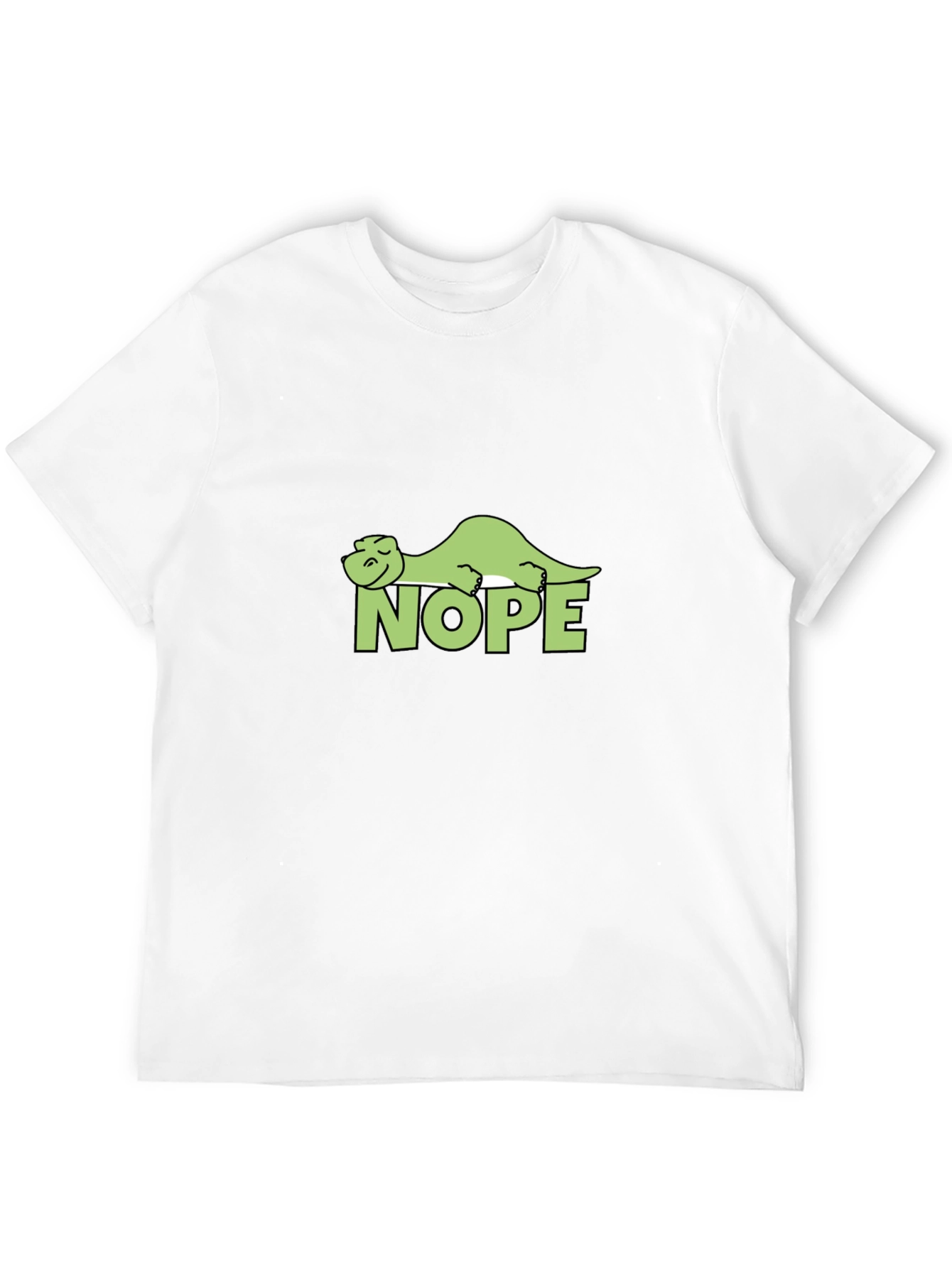 Nope Dinosaur Graphic Tee - Relaxed Lazy Dino T-Shirt