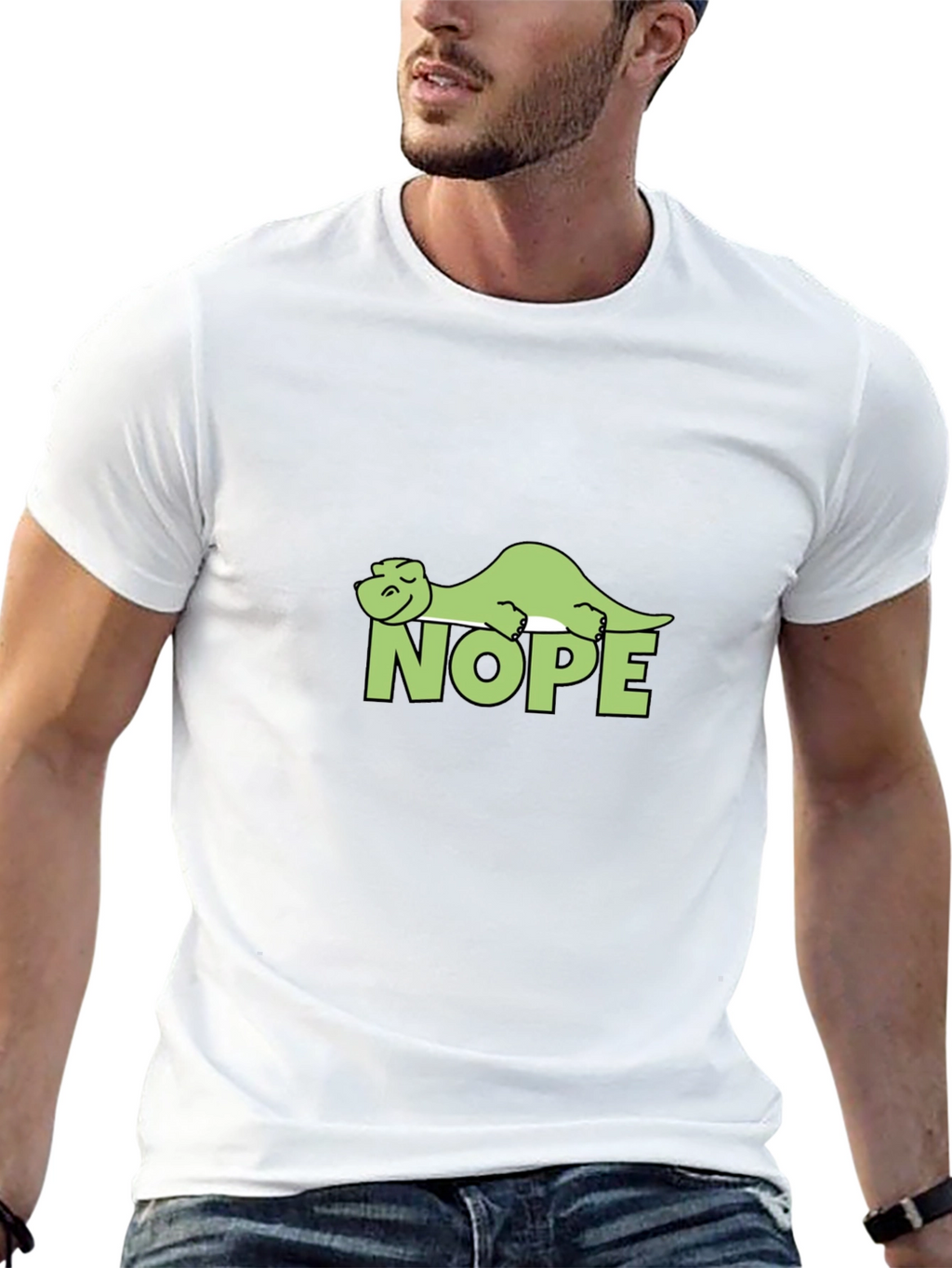 Nope Dinosaur Graphic Tee - Relaxed Lazy Dino T-Shirt