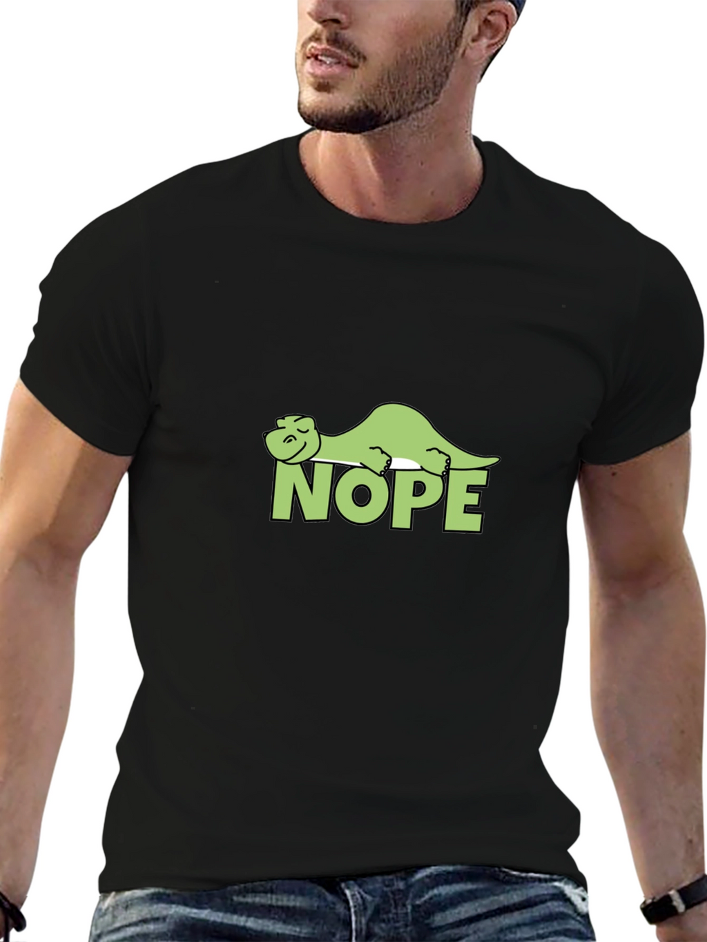 Nope Dinosaur Graphic Tee - Relaxed Lazy Dino T-Shirt