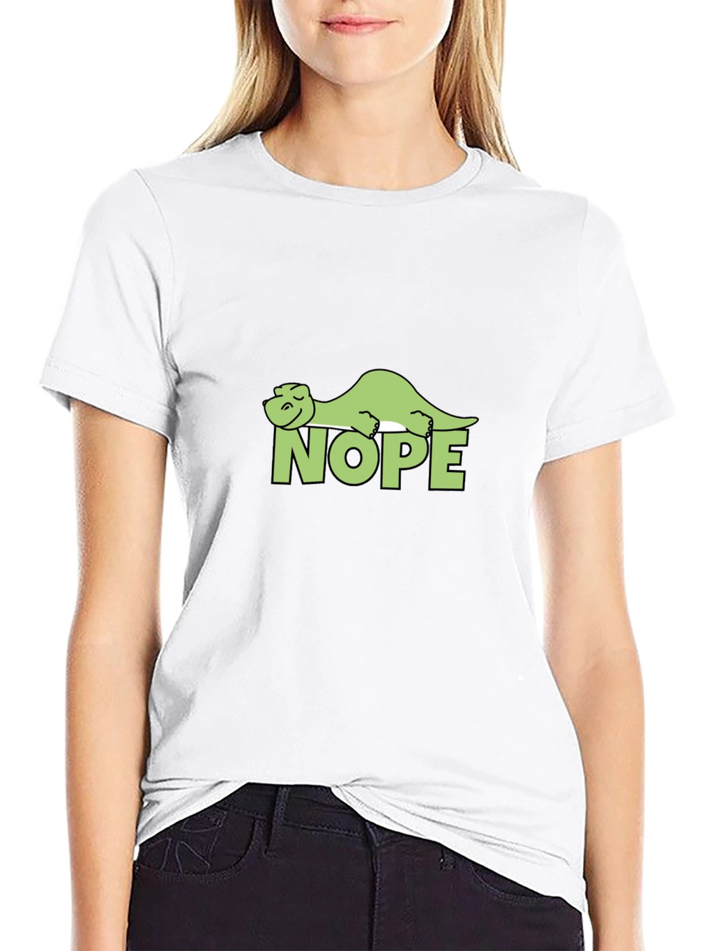 Nope Dinosaur Graphic Tee - Relaxed Lazy Dino T-Shirt