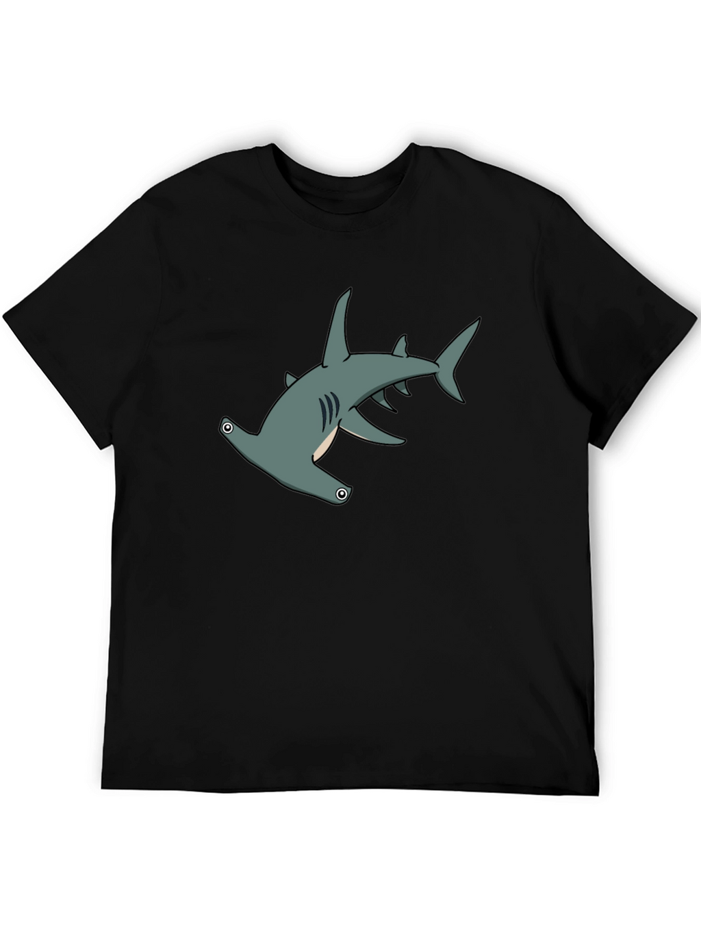 Hammerhead Shark Graphic Tee - Black Cotton