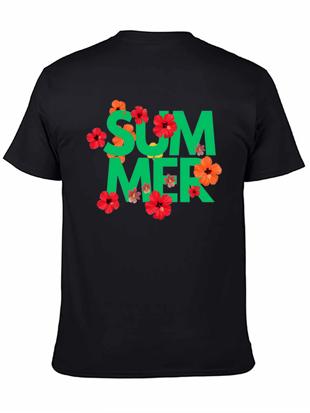 Summer Floral Graphic Tee - Black