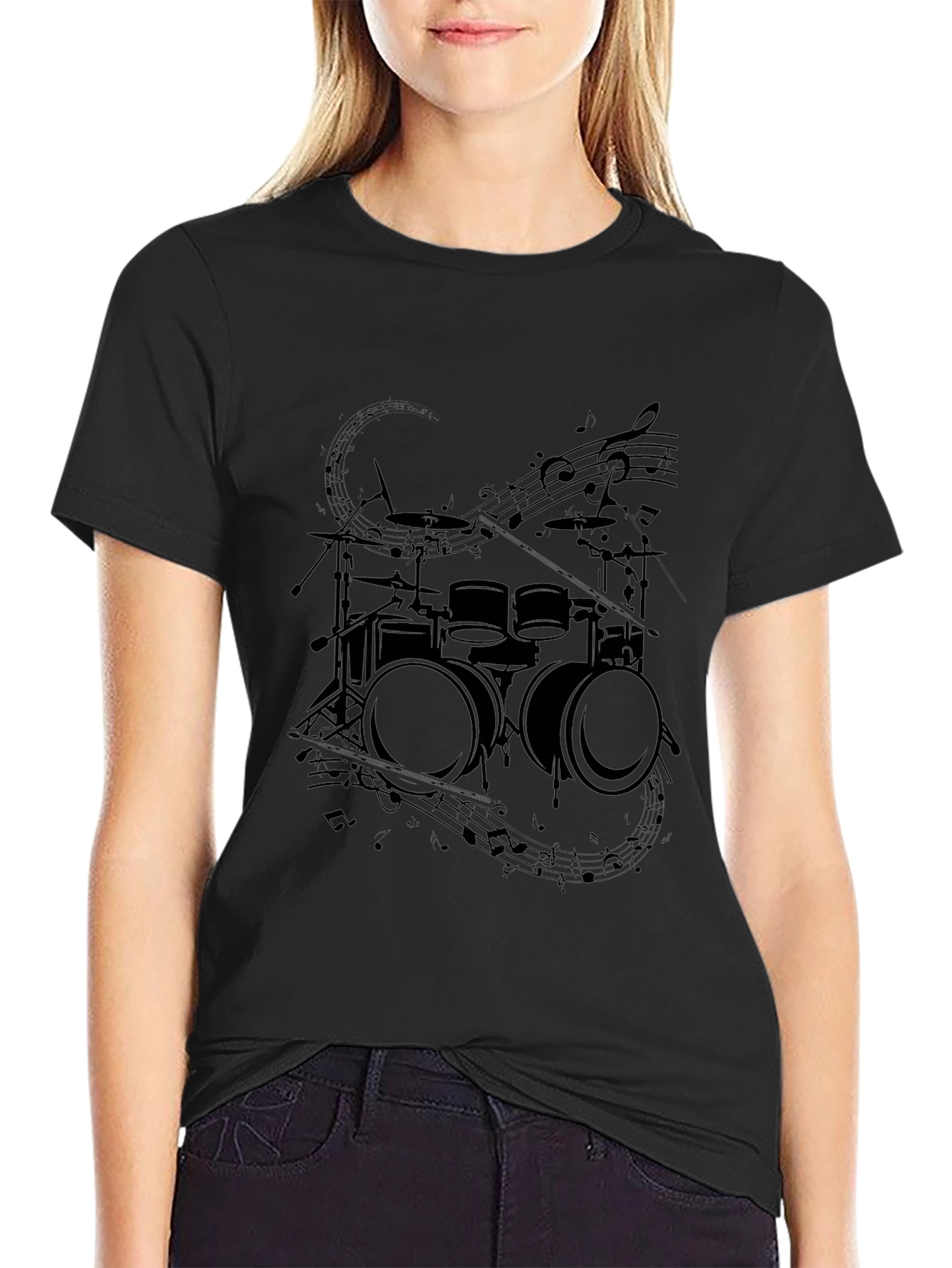 Drum Set Graphic T-Shirt - Music Lover Tee