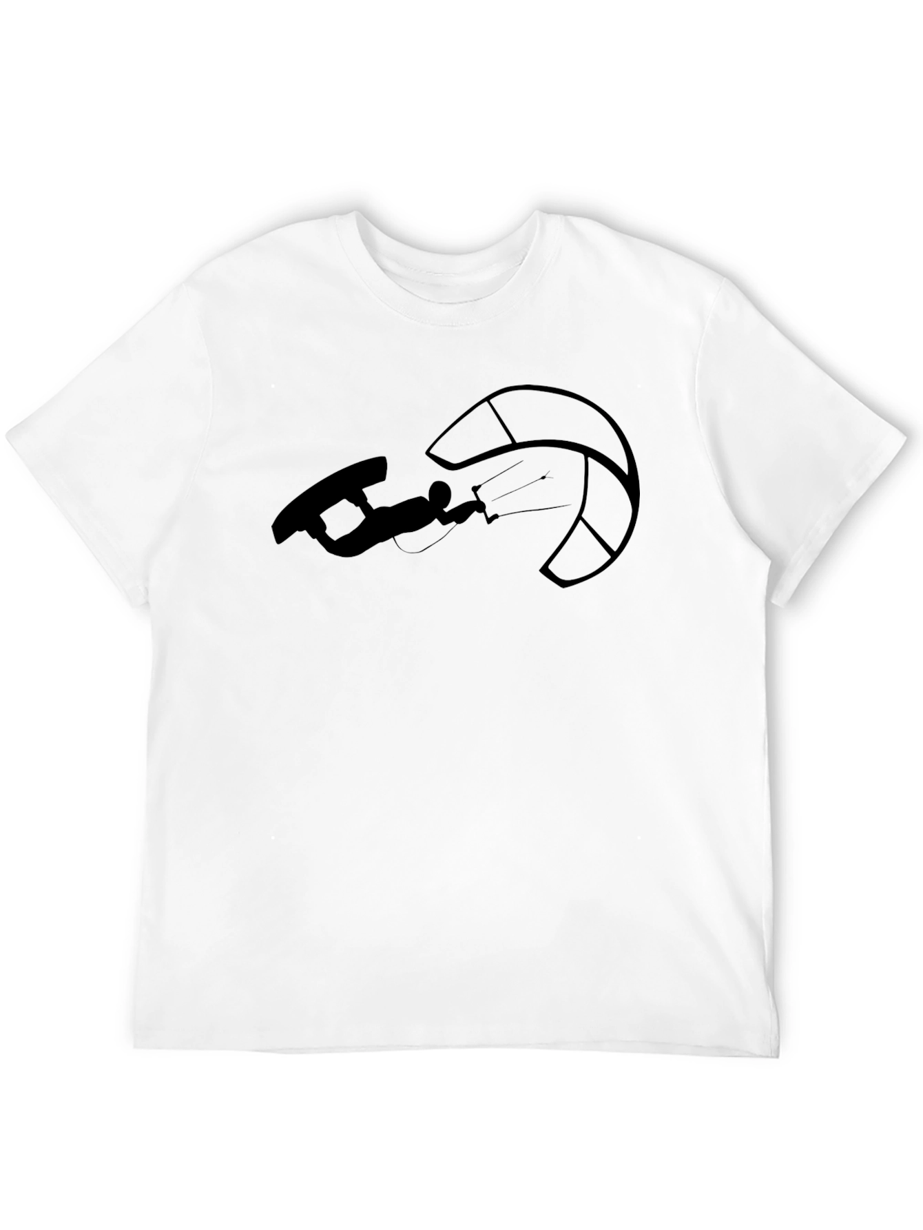 Kitesurfing Graphic Tee - Black Cotton