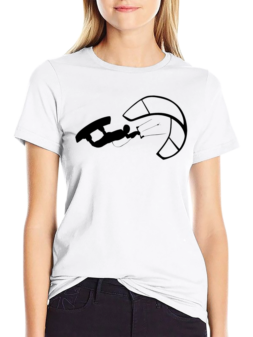 Kitesurfing Graphic Tee - Black Cotton