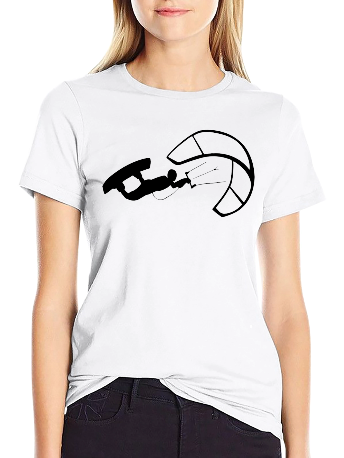 Kitesurfing Graphic Tee - Black Cotton